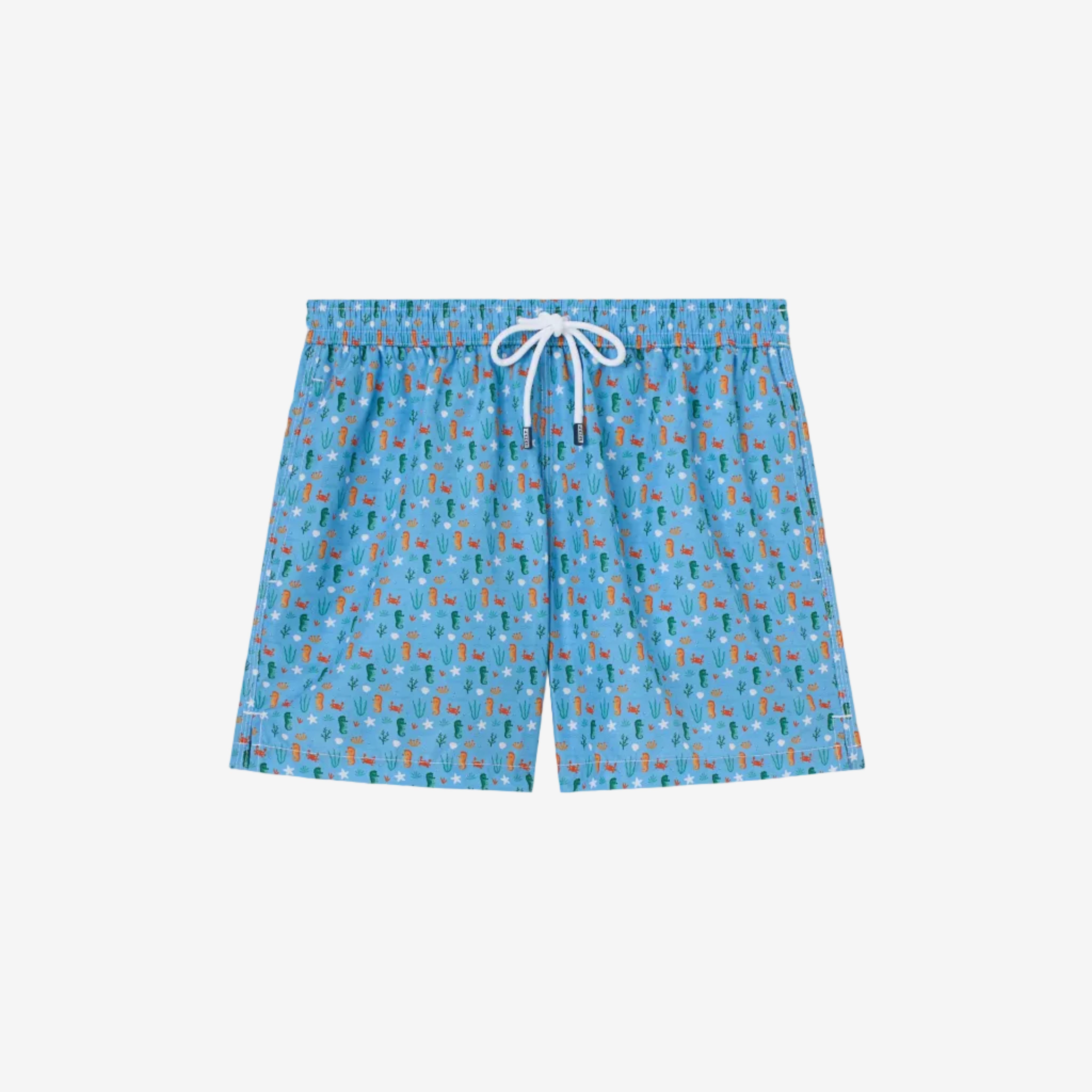 Madeira Sustainable Swim Trunk Blue Seahorse Pattern