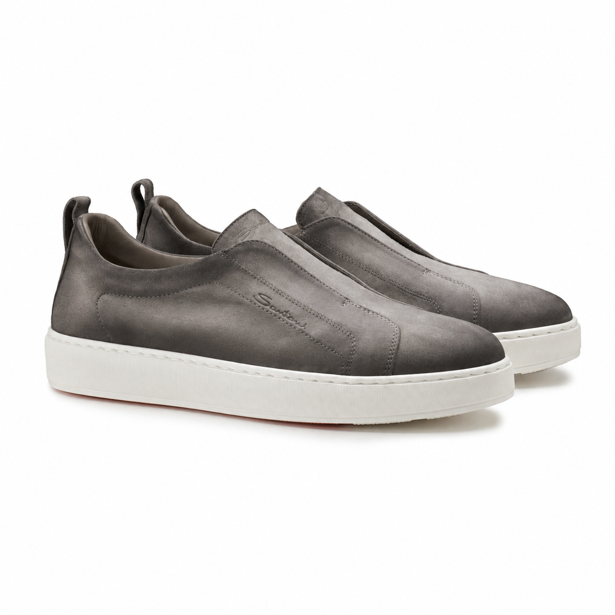 Light Grey Seta Suede Slip-on Sneakers