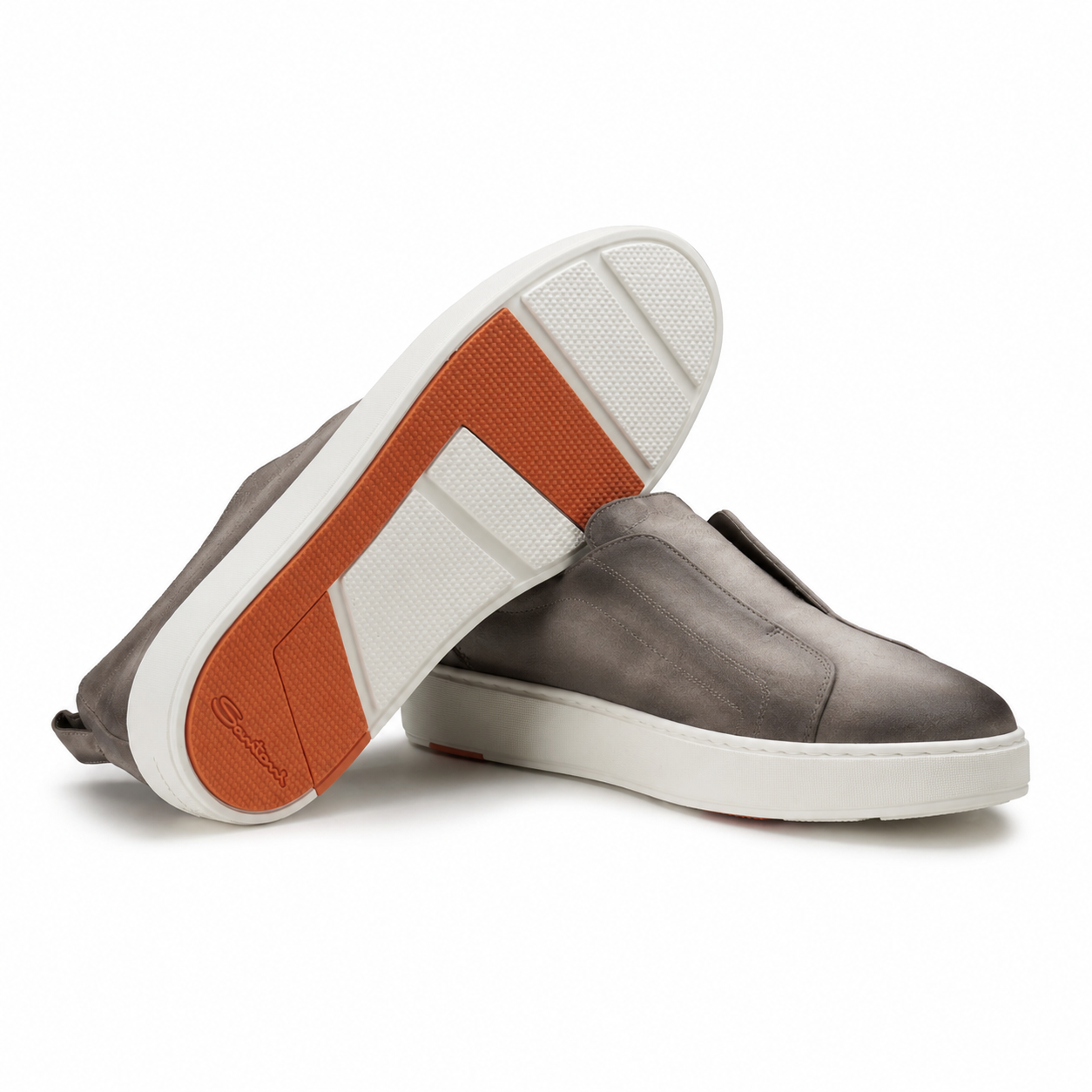 Light Grey Seta Suede Slip-on Sneakers