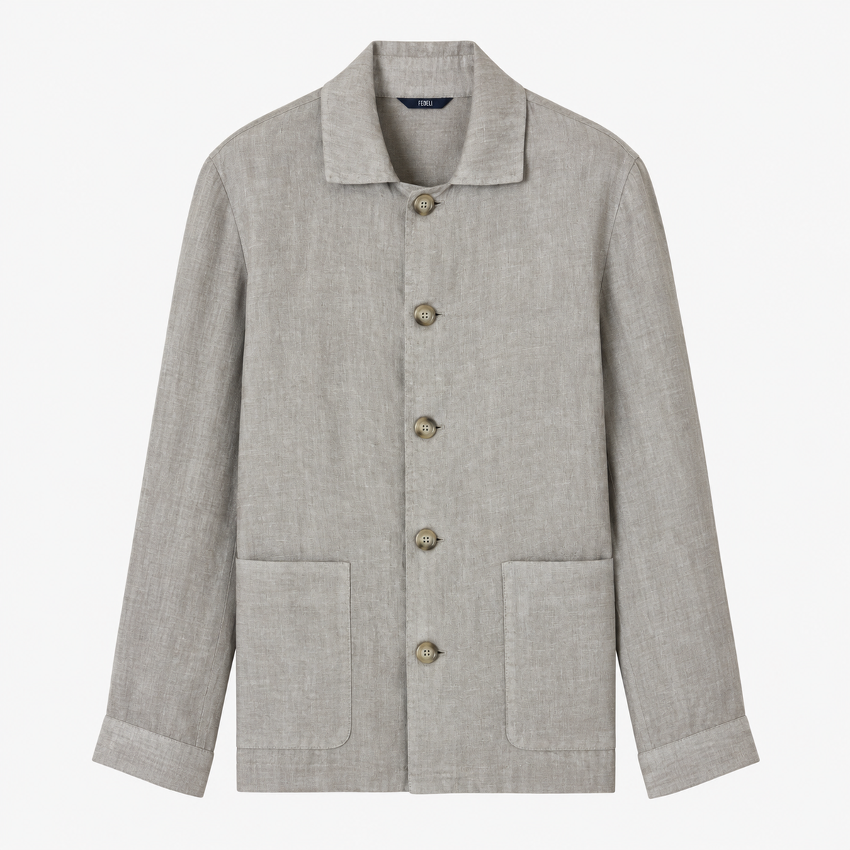 Oxford Greige Linen Over-Shirt