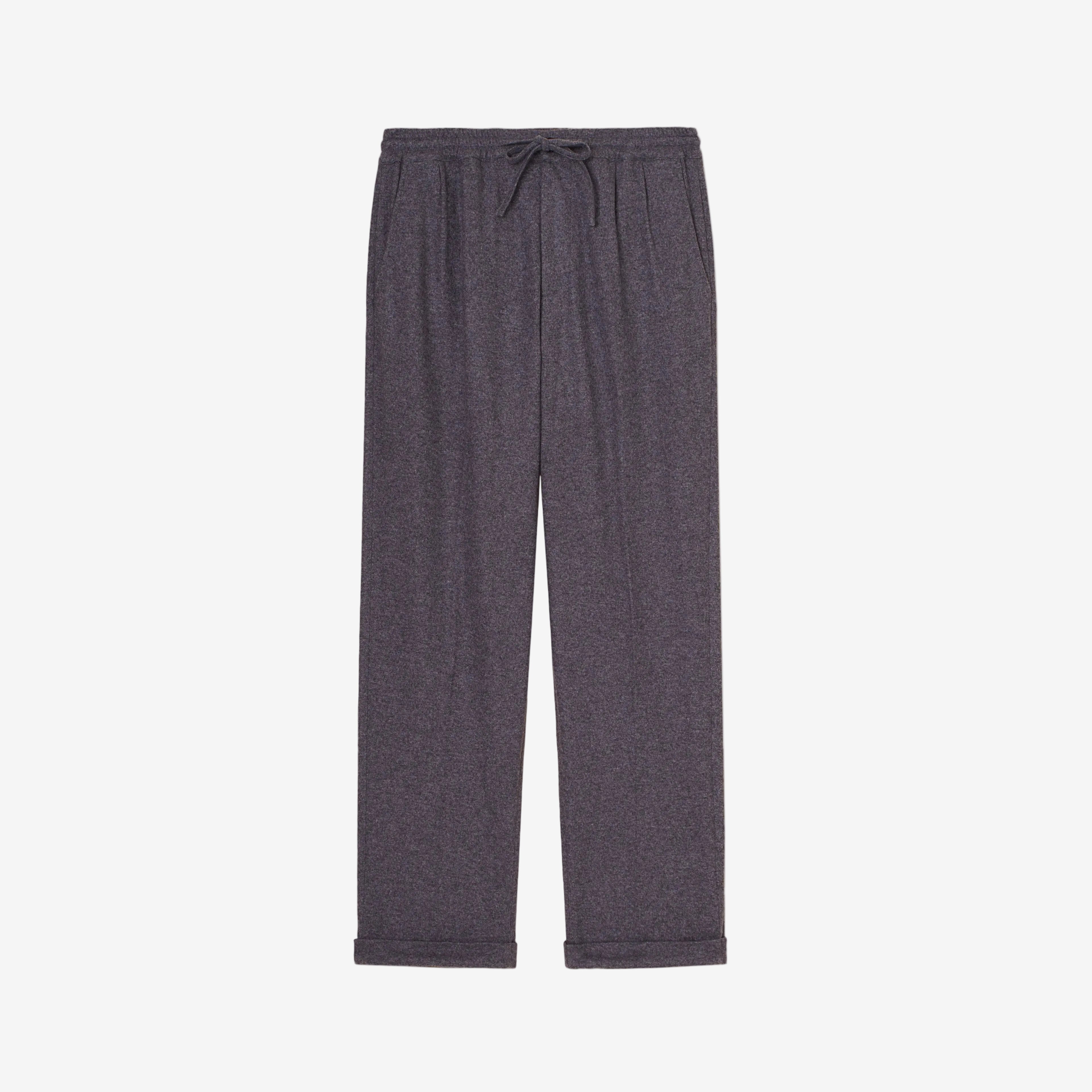 Harvard Dark Grey Cashmere Flanel Leisure Fit Pants