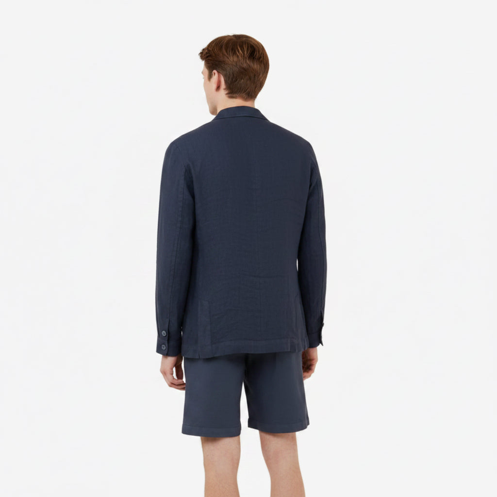 Oxford Blue Linen Over-Shirt