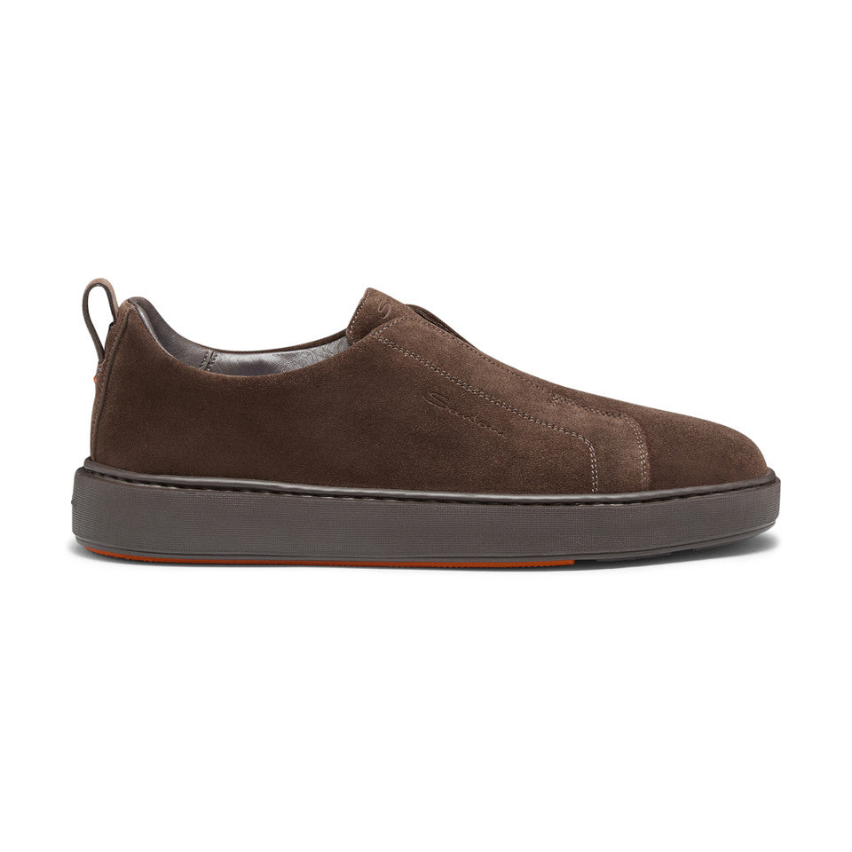 Slip-On-Sneakers Braun Wildleder