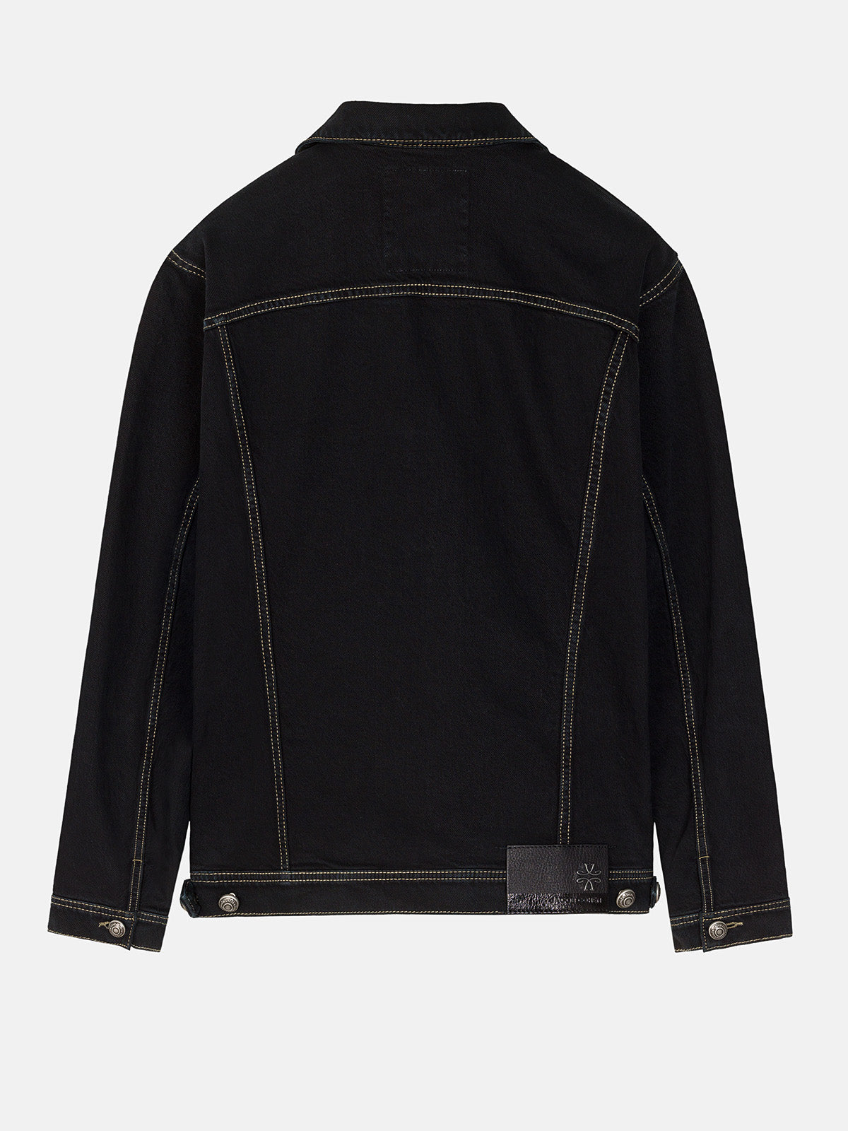 Trucker Jacket in Black Comfort Denim