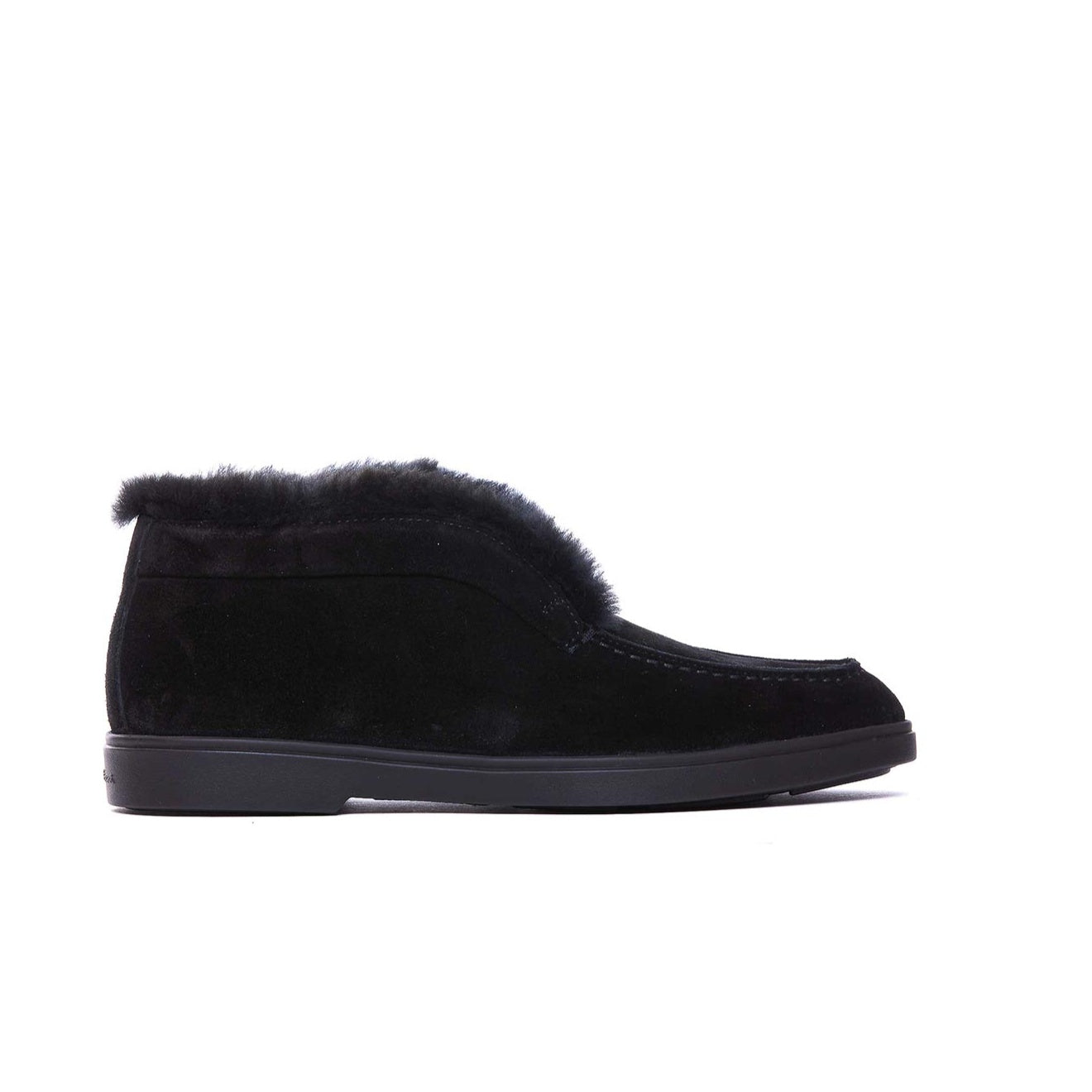 Zwarte shearling suède desert boots
