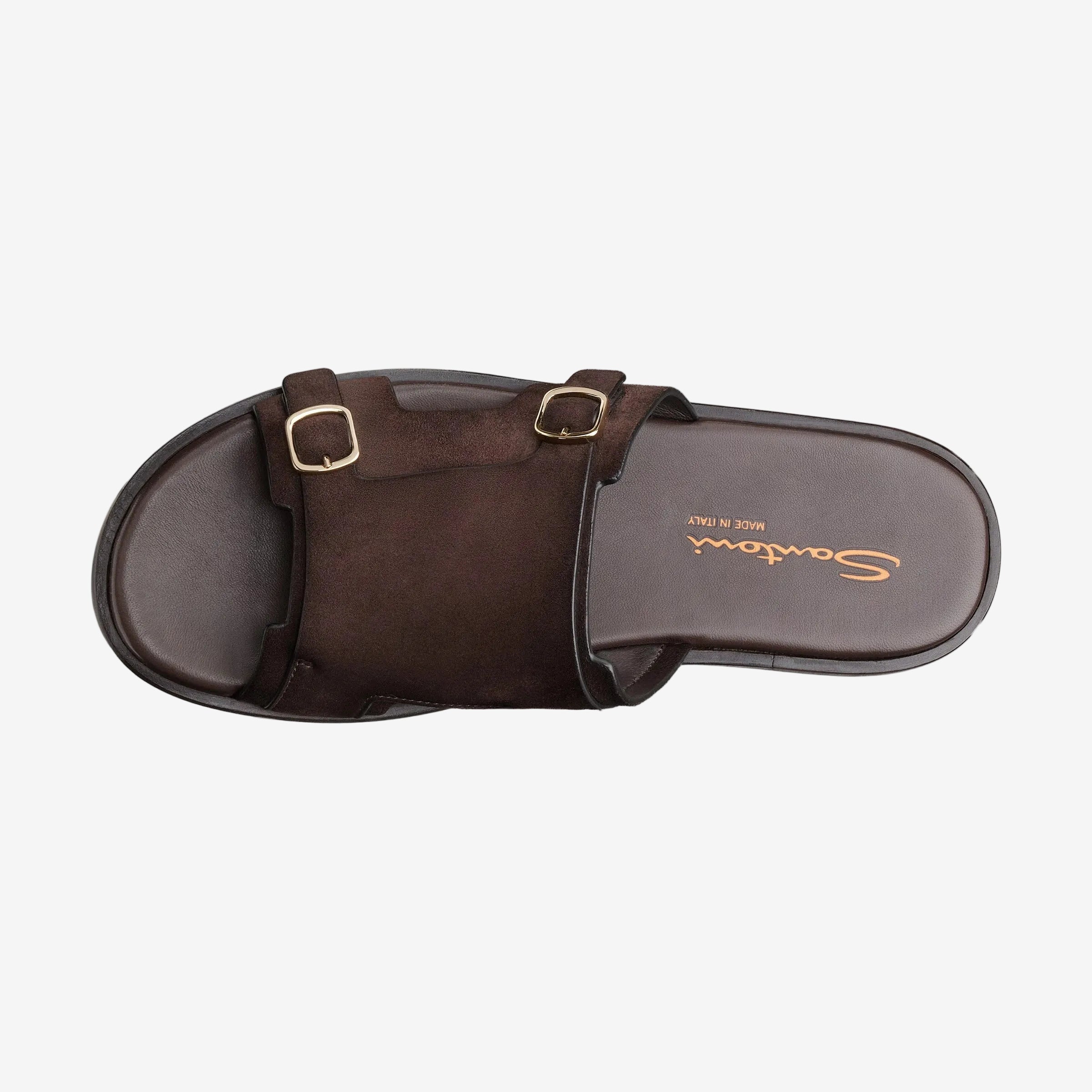 Sandales Double Boucle Suede marron Foncé