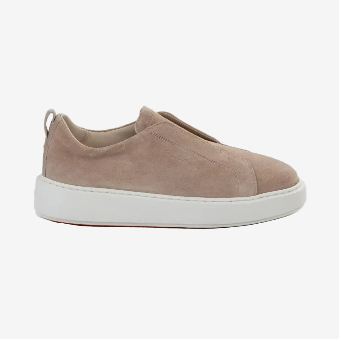 Sneakers slip-on de ante beige
