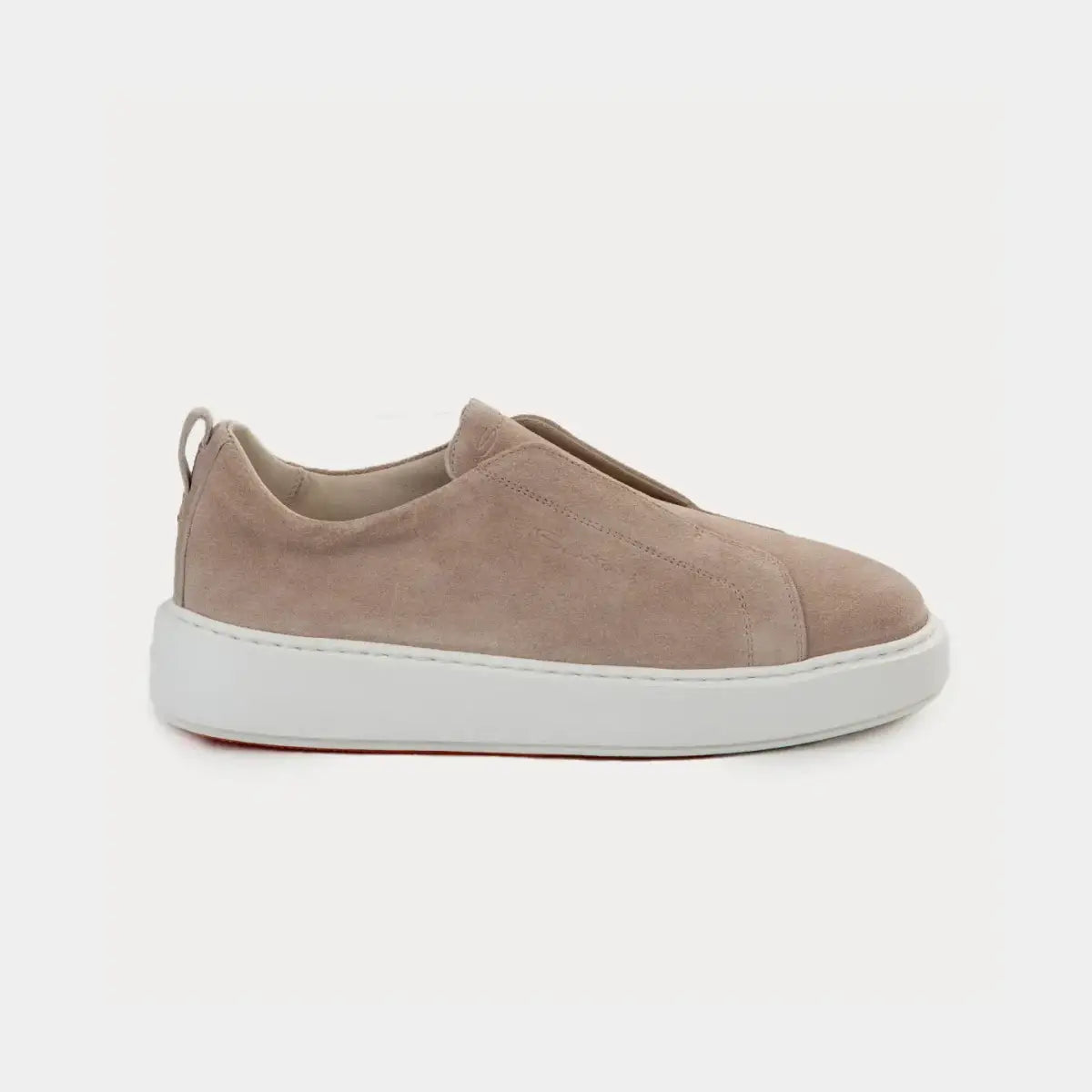 Beige Slip-On-Sneakers Wildleder