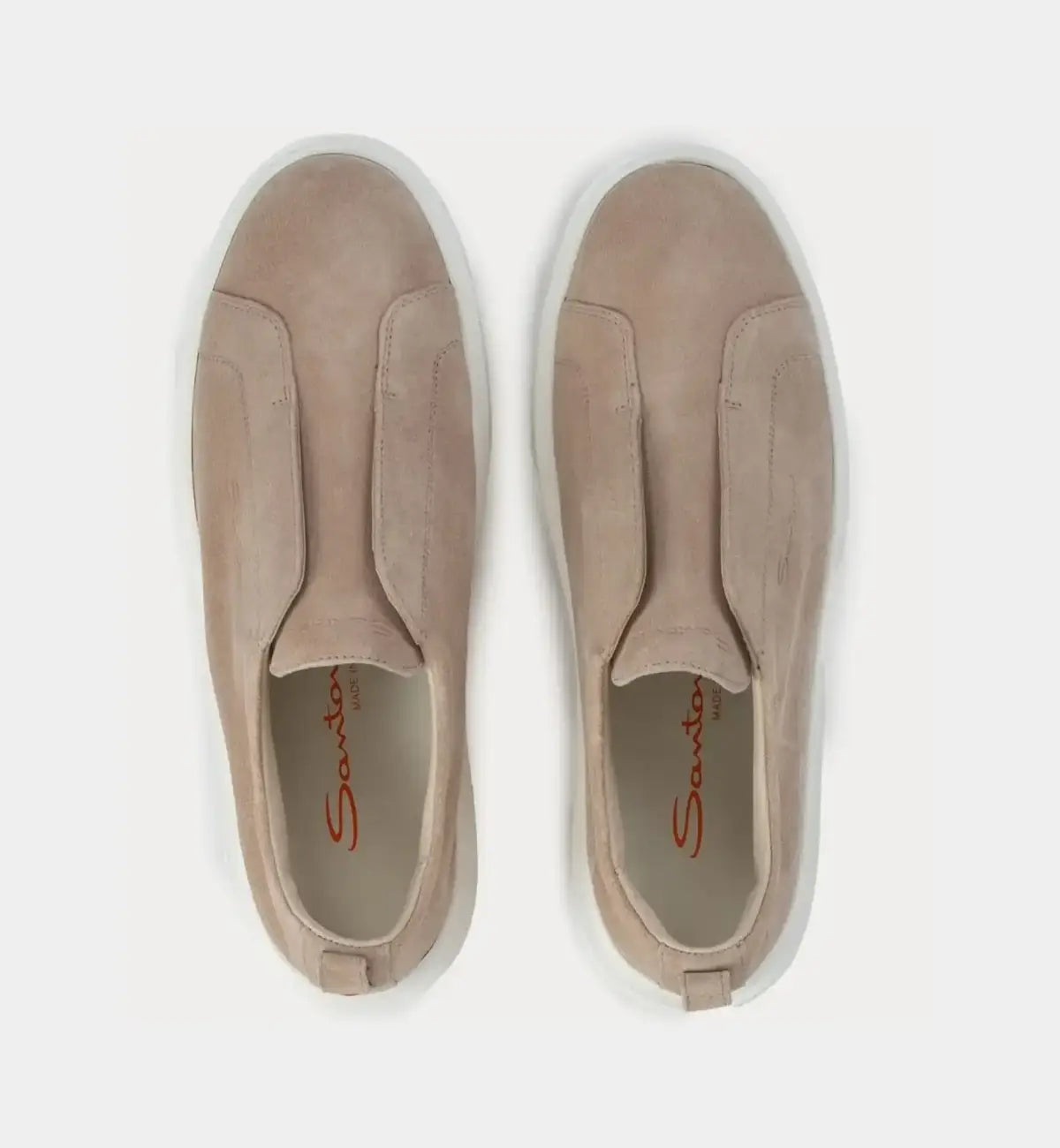 Beige Suede Slip-On Sneakers