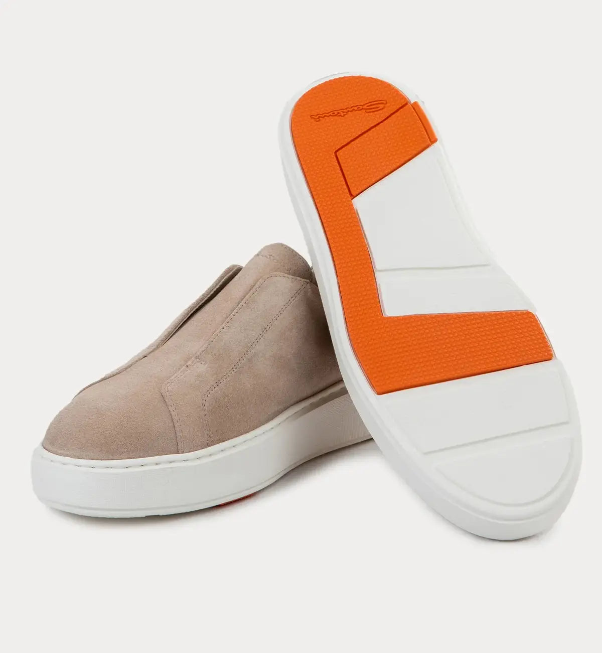 Beige Suede Slip-On Sneakers