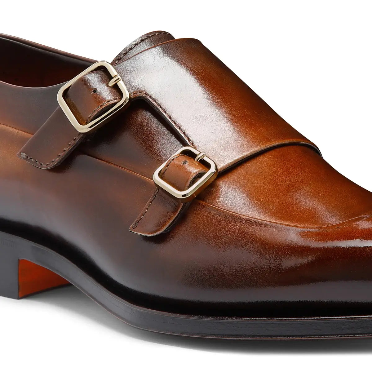 Brown Leather Double-Buckle shoe