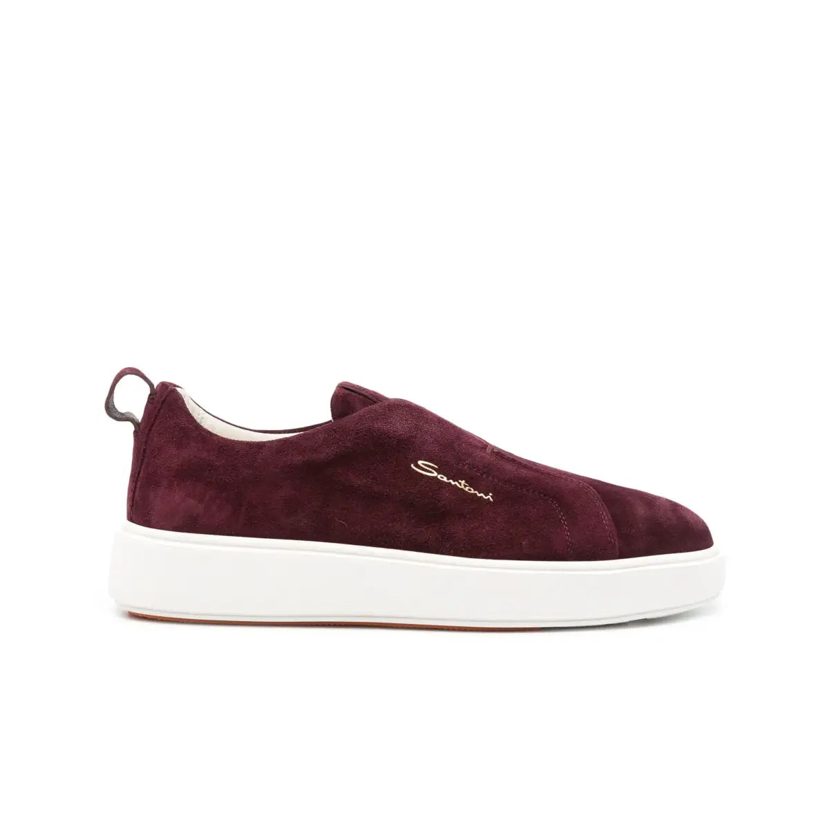 Burgundy Suede Slip-On Sneaker