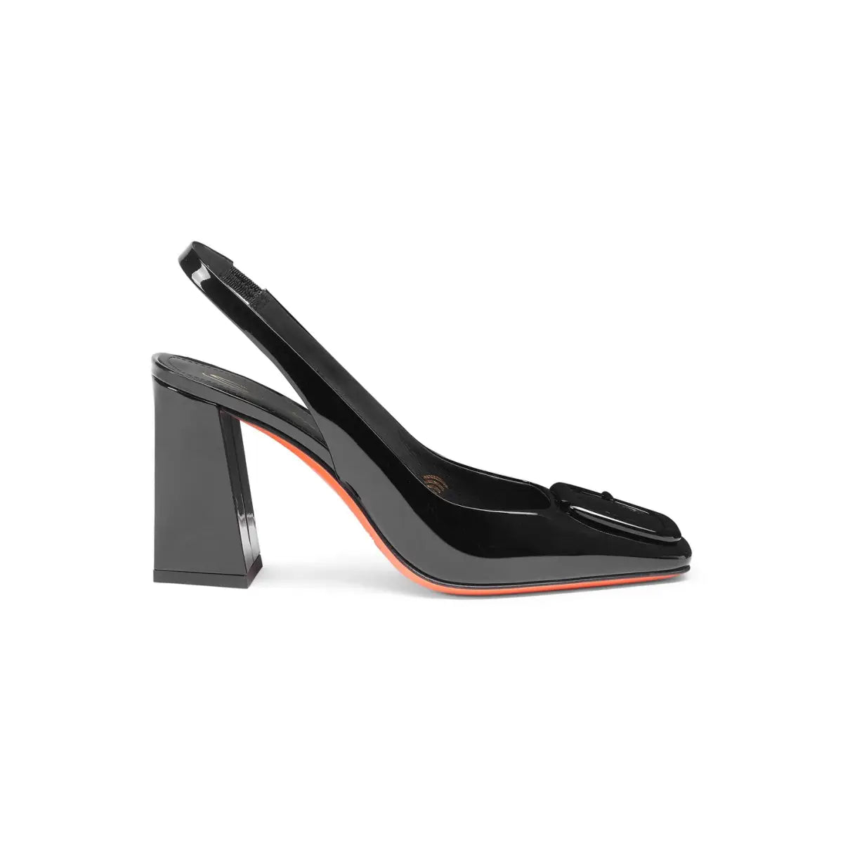 Zwarte Lakleren Hoge Hak Slingback