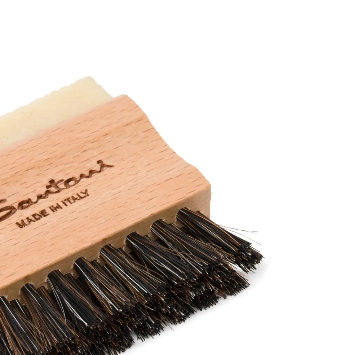 Small Wooden Brush Natural Rubber Mixed Horsehair Bristles