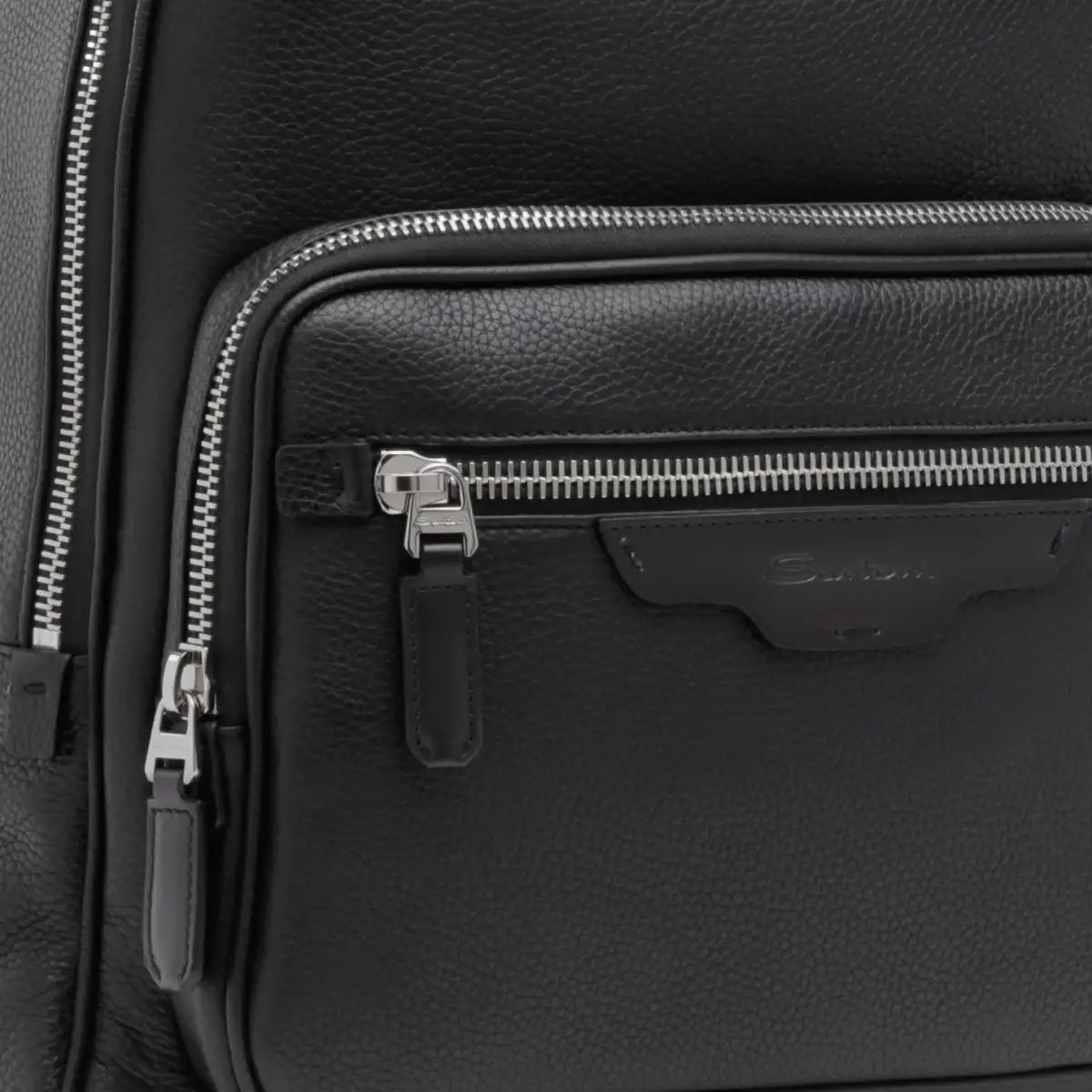 Black Tumbled Leather Backpack