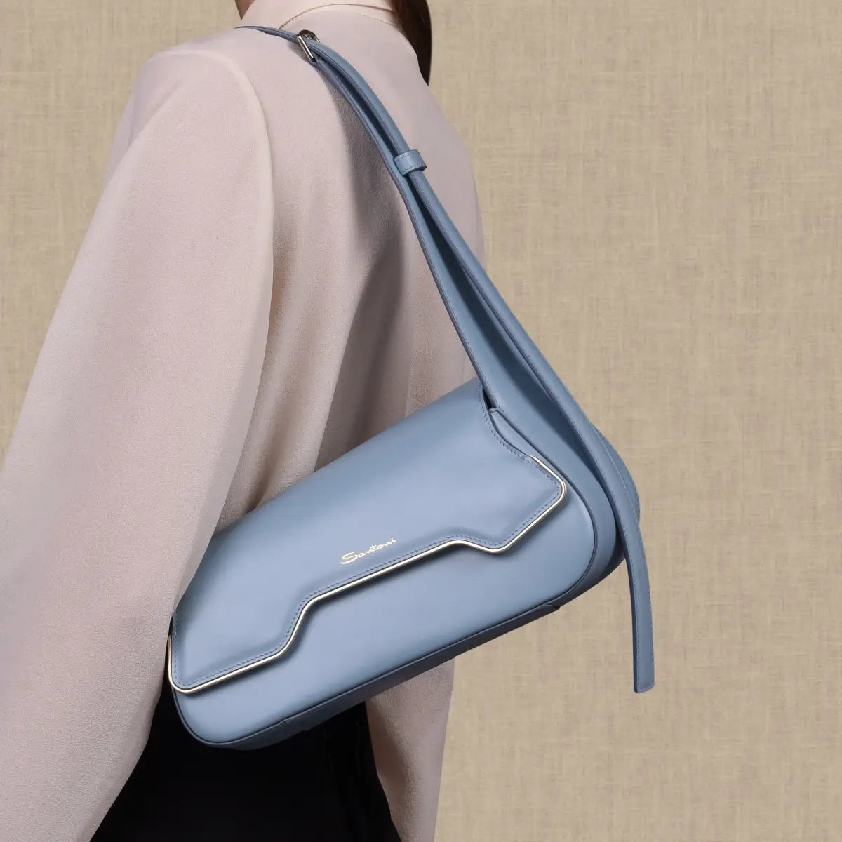 Light Blue Leather The Pluto Bag