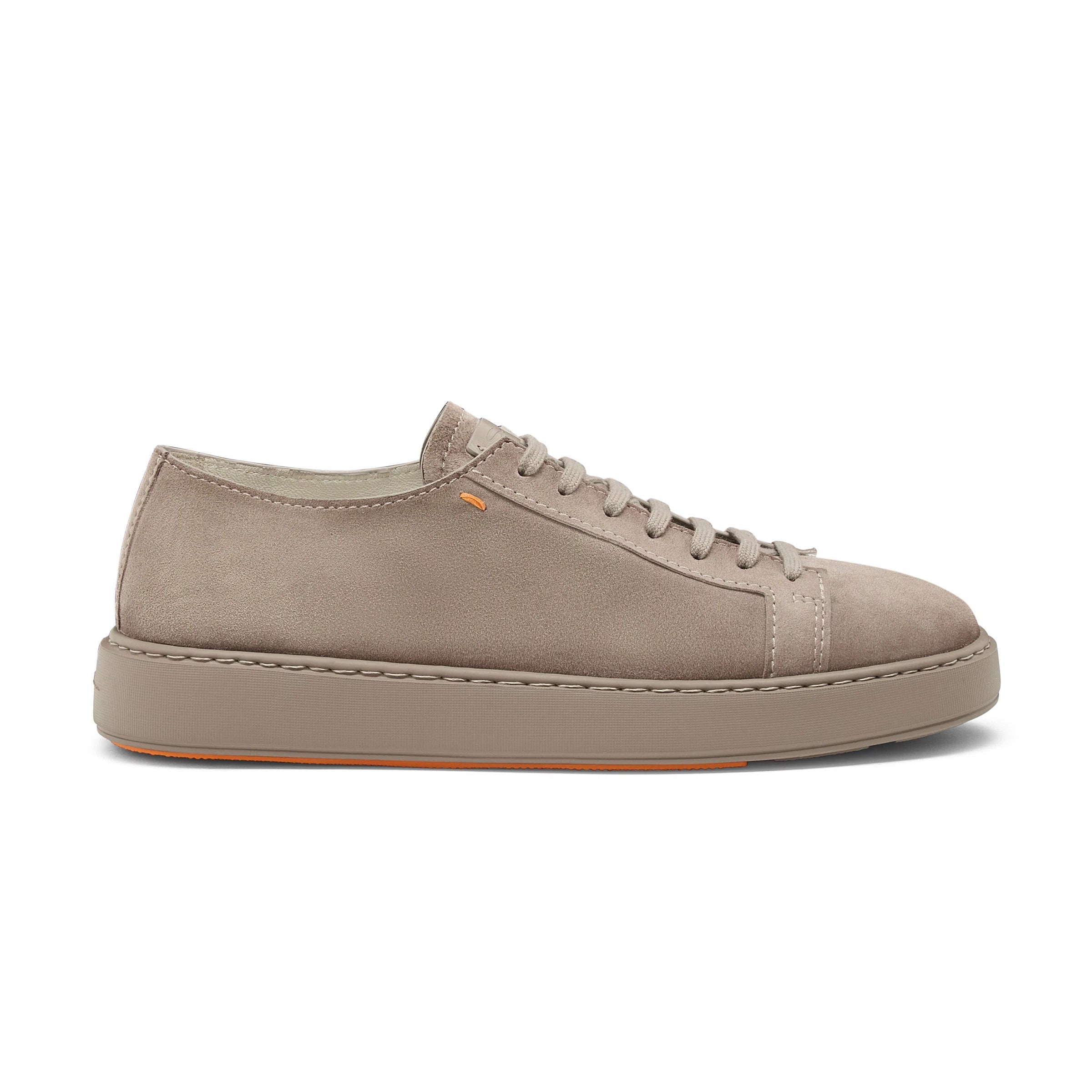 beiger Wildleder-Schnürsneaker