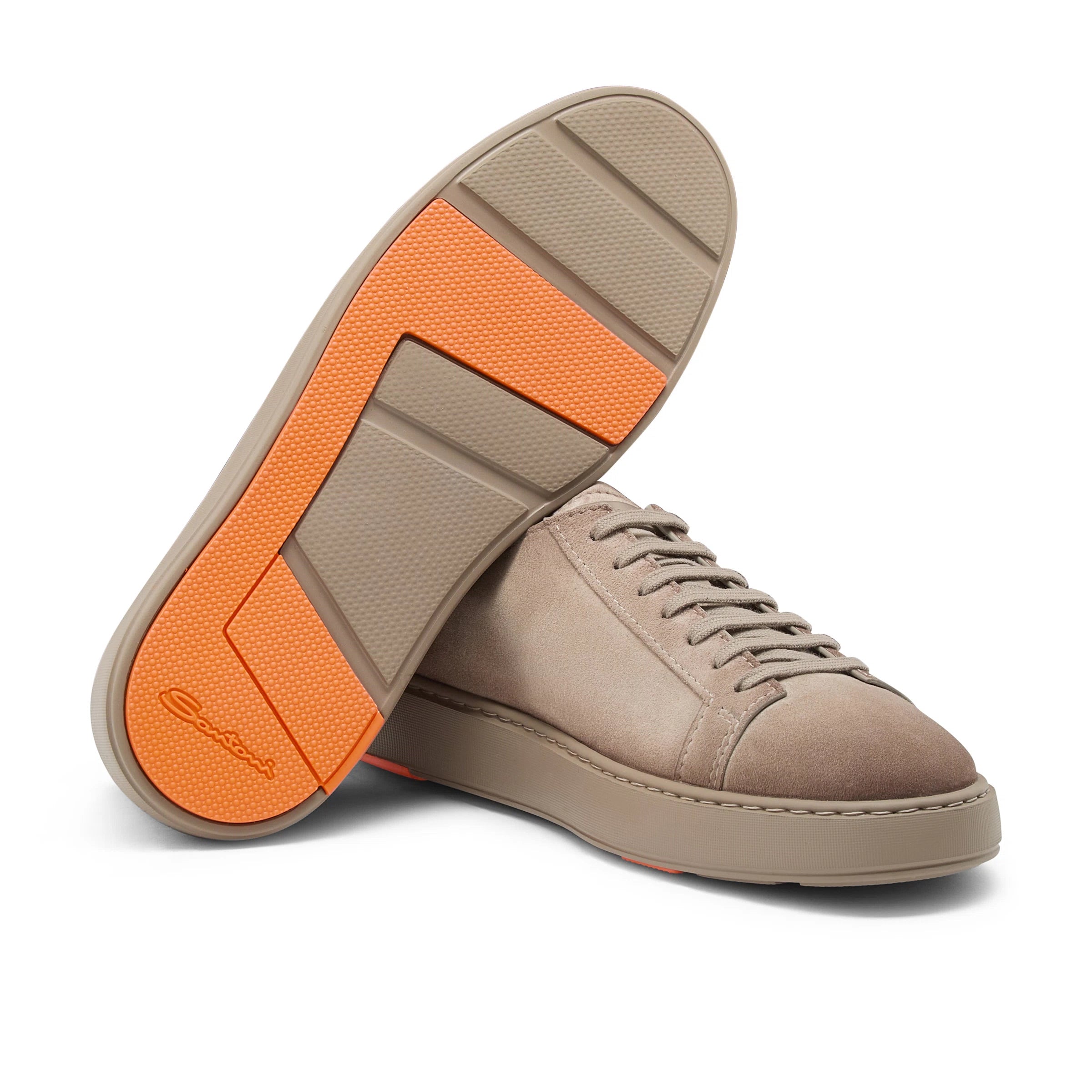 Beige Wildleder-Schnürsneaker