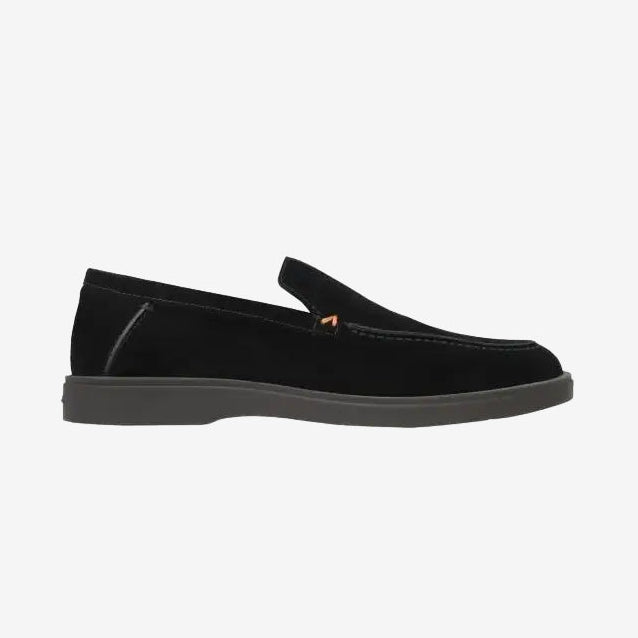 Mocassins suede noir semelle gomme 