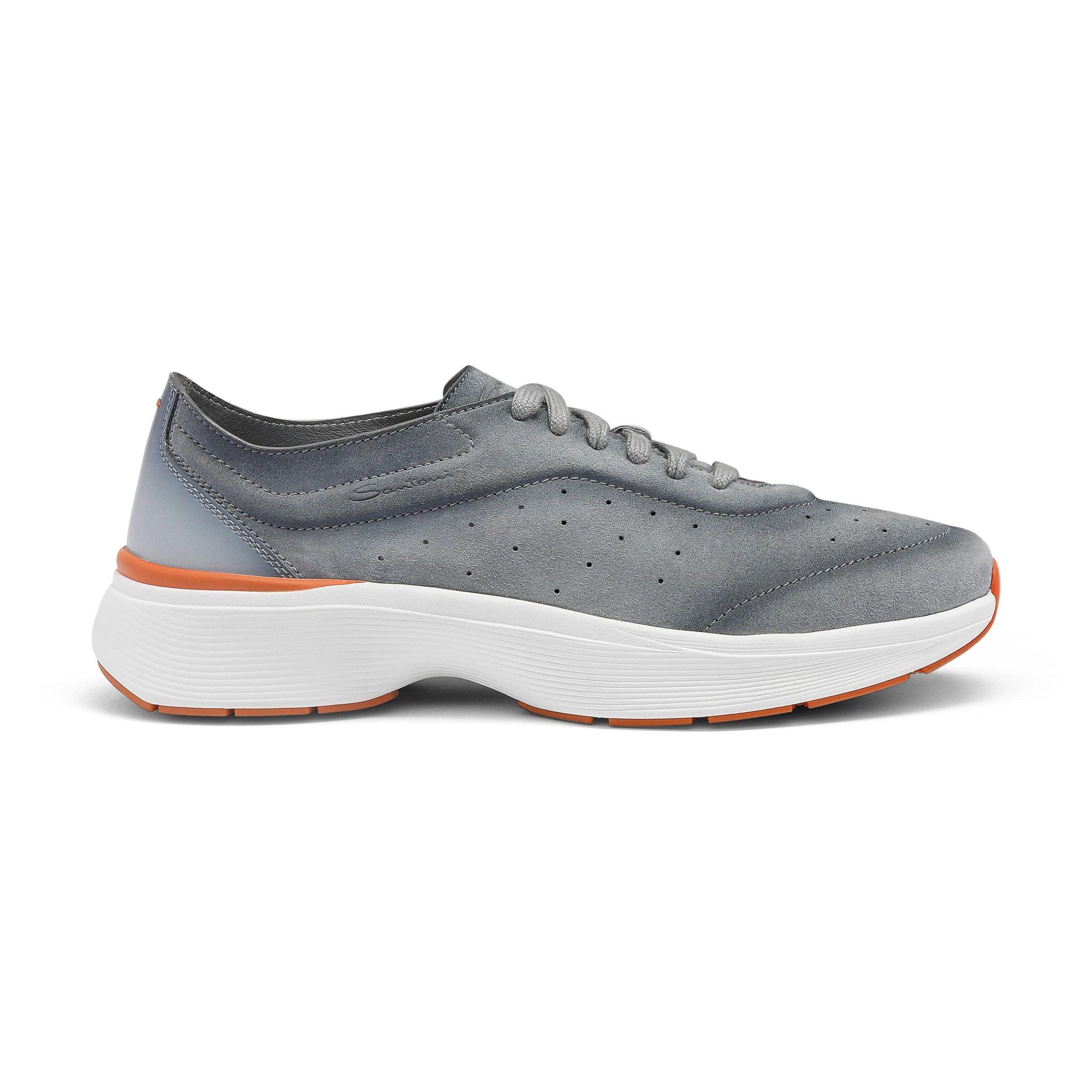 Light gray suede and leather Bounce sneaker