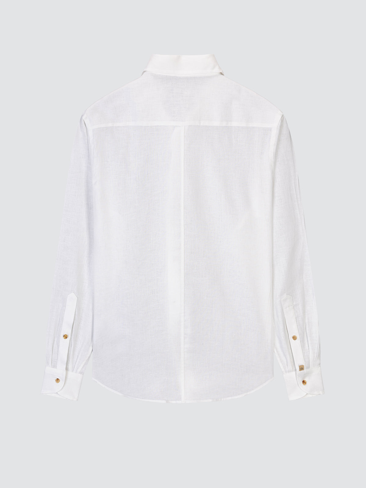 White shirt with long sleeves on a light gray background