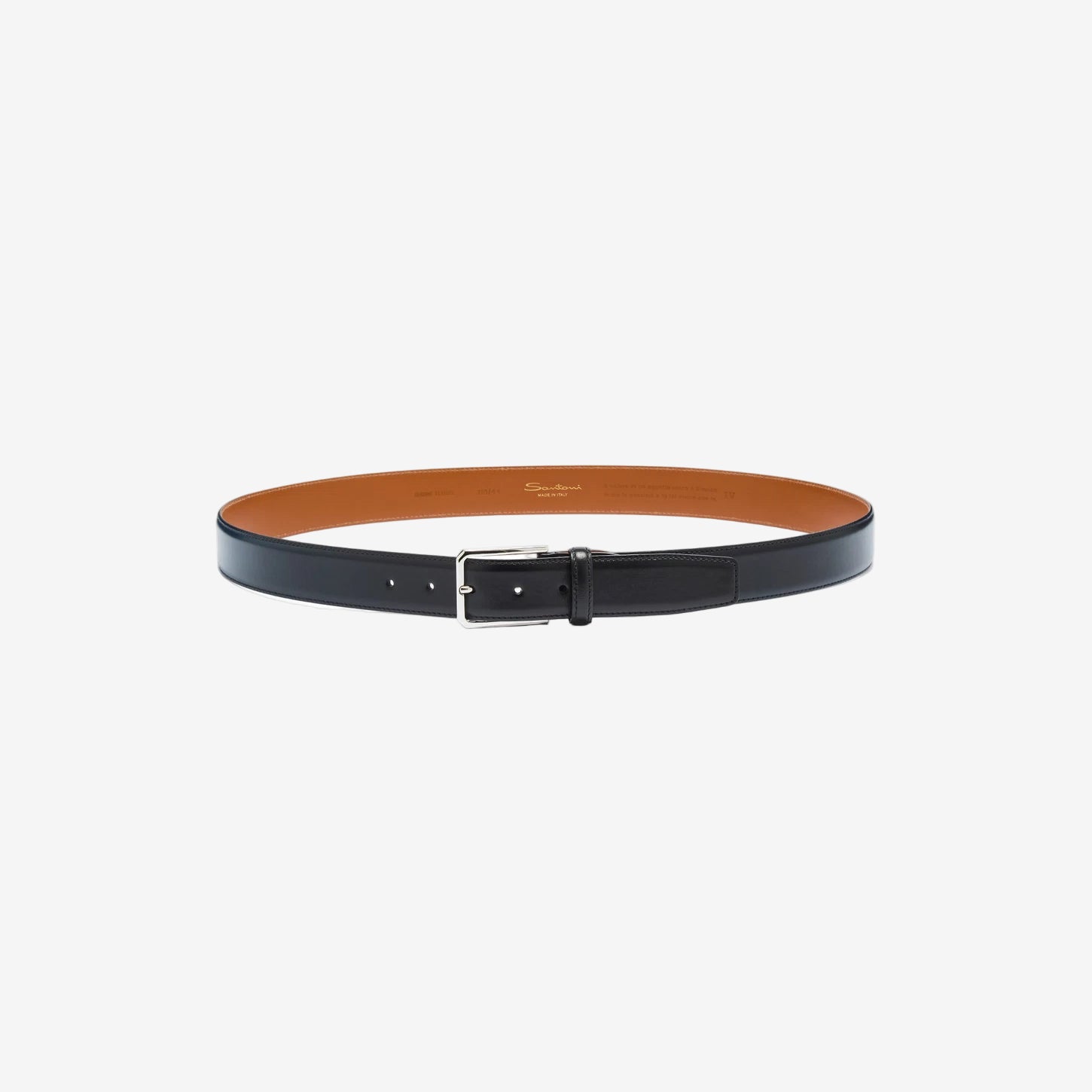 Blue leather adjustable belt