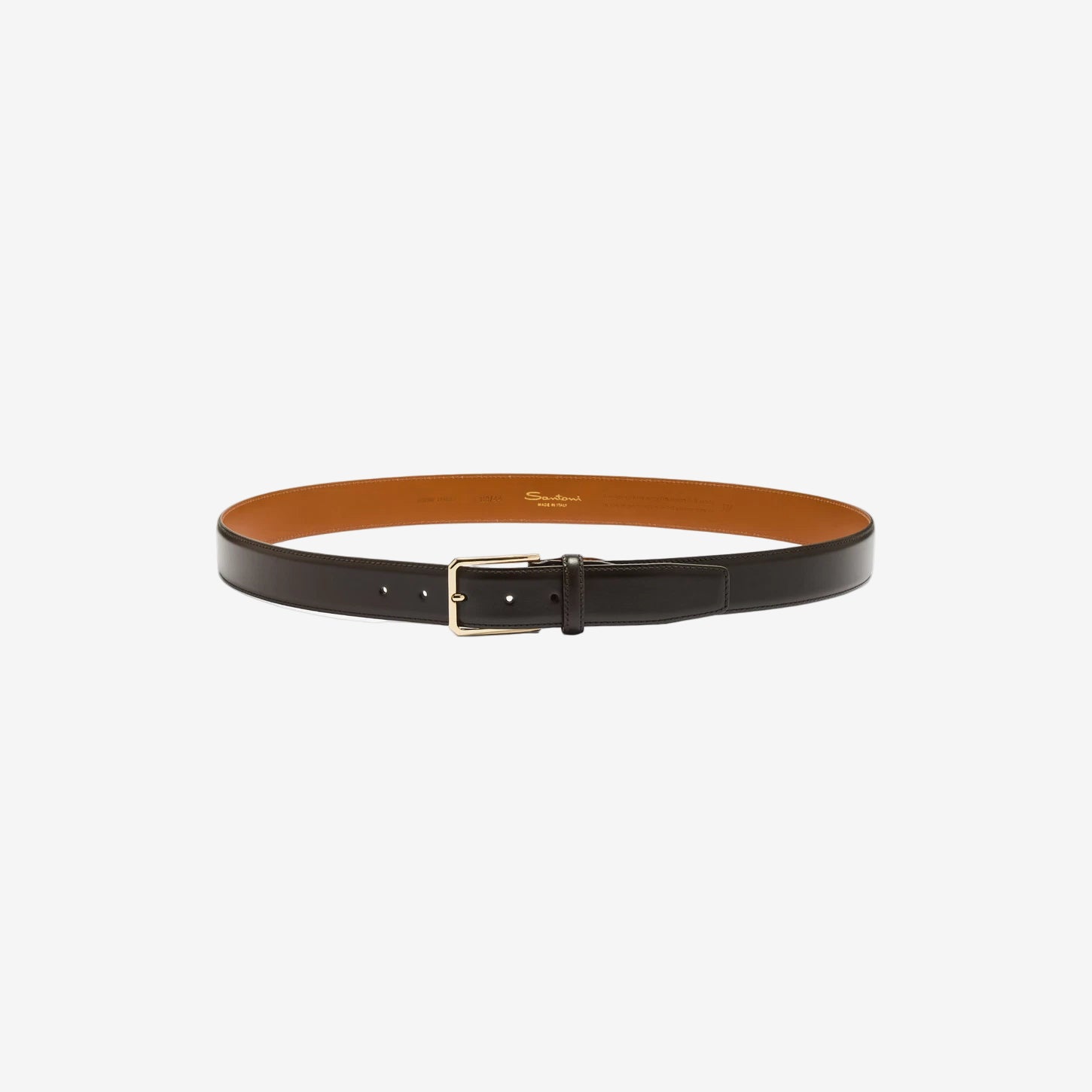 Brown leather adjustable belt
