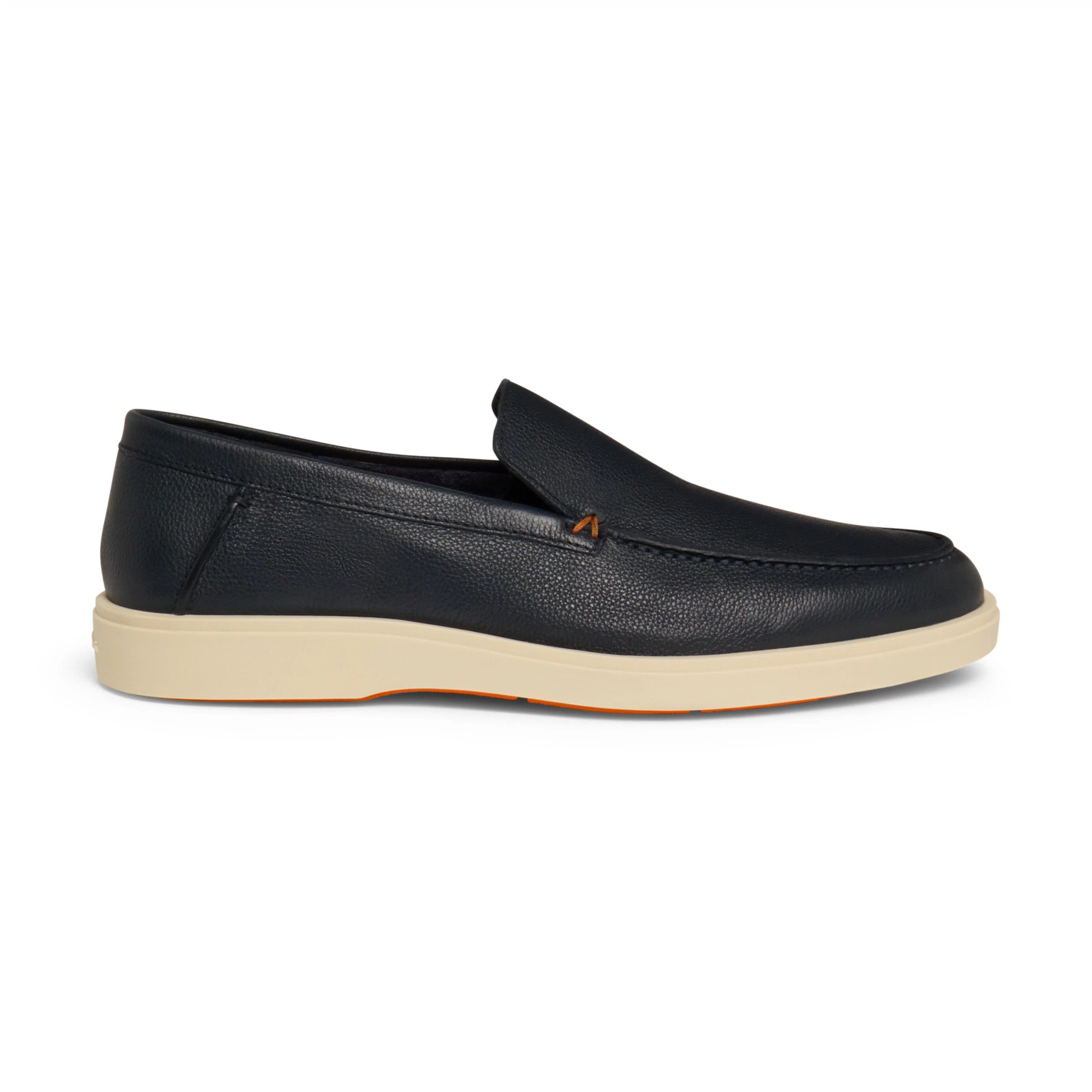 Dunkelblauer Herren-Loafer getrommeltem Leder