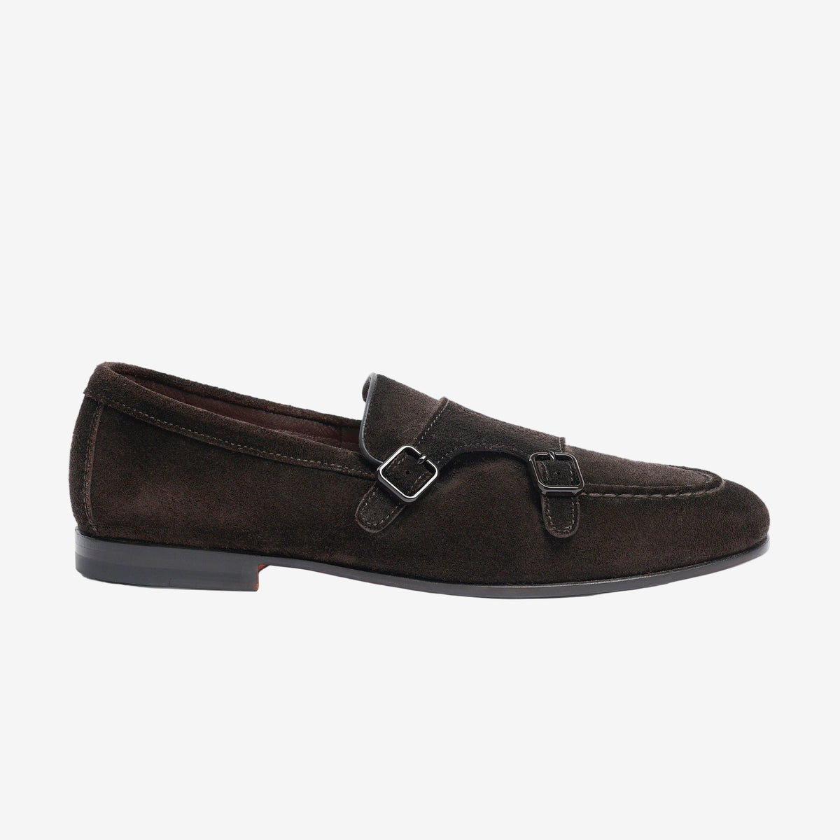 Santoni Dark Leather Buckle Loafers Santoni - Door Dark Brown Leather Penny Loafer | Mitchell Stores main image 3