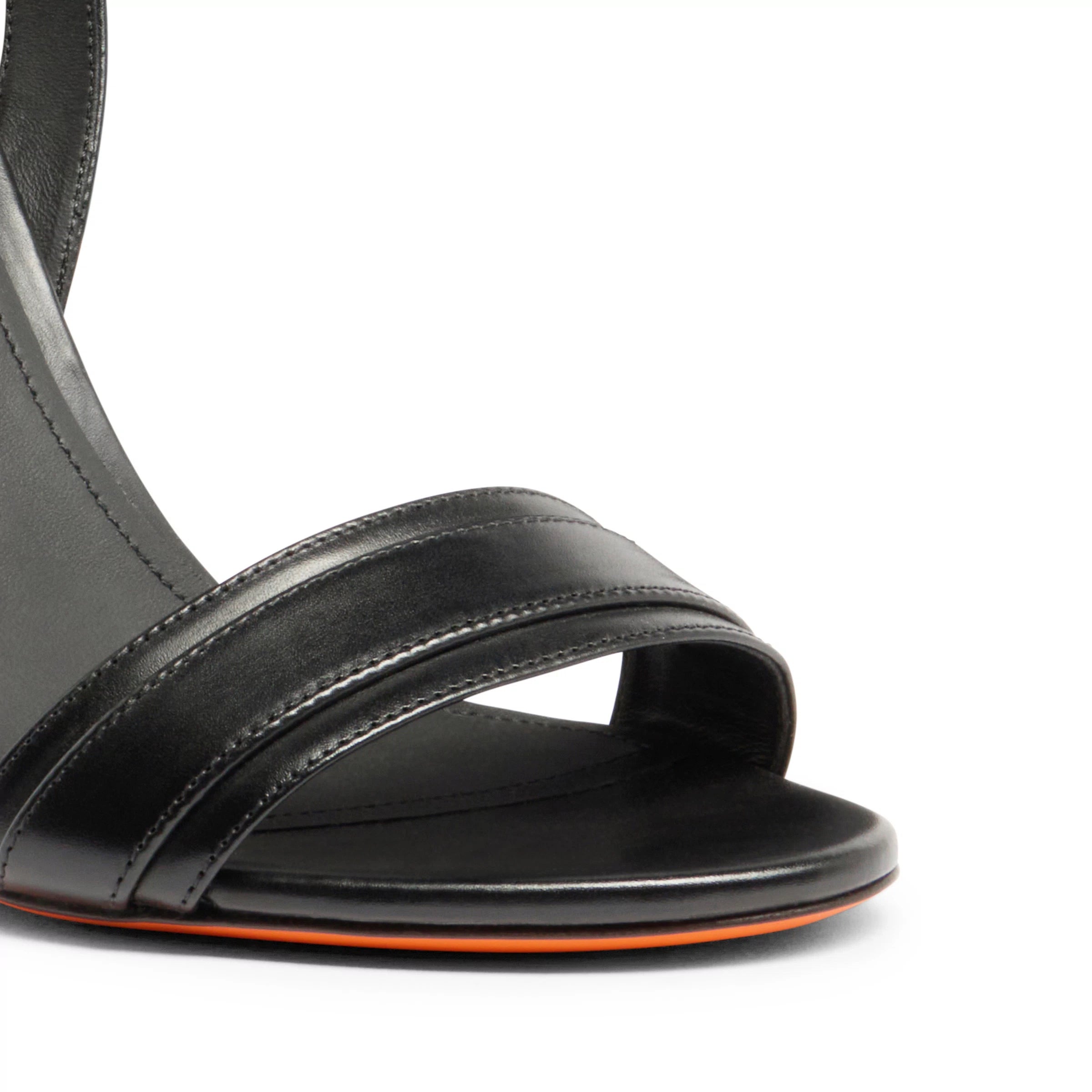 Sandale talons hauts en cuir noir