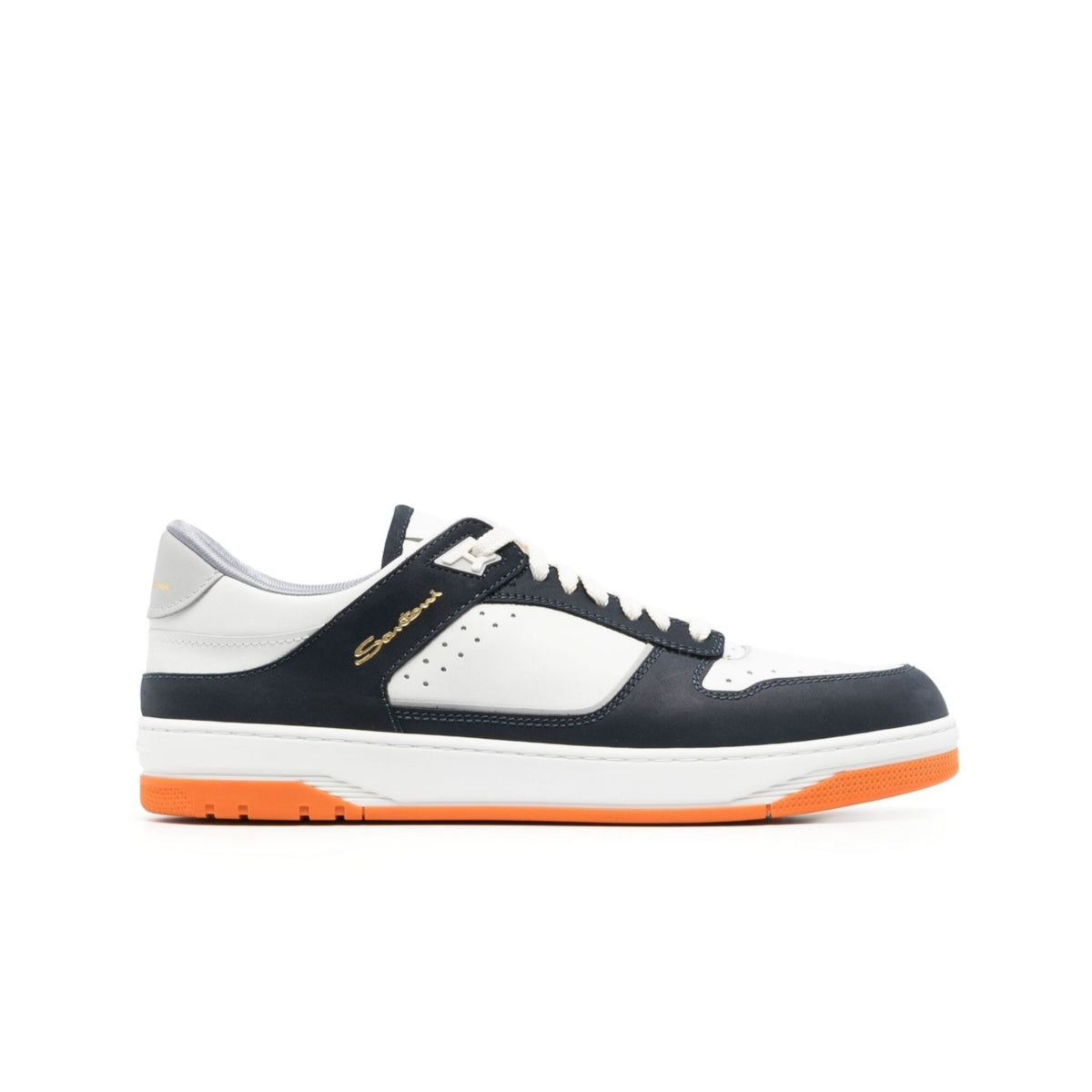 goran white panelled leather sneakers