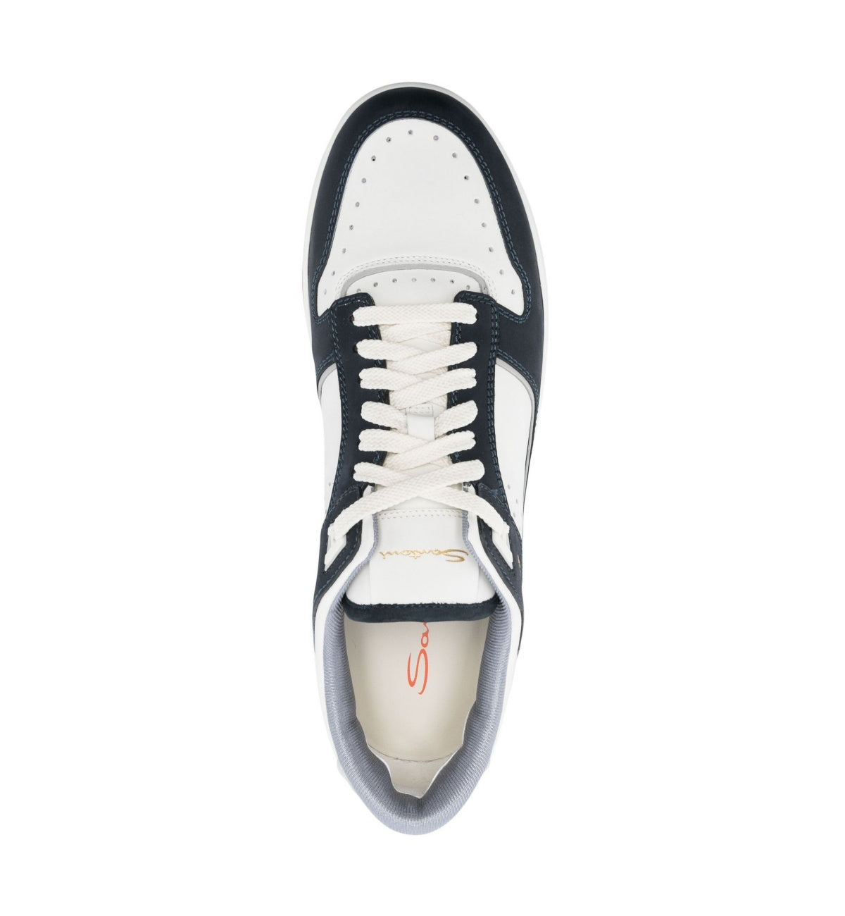 goran white panelled leather sneakers