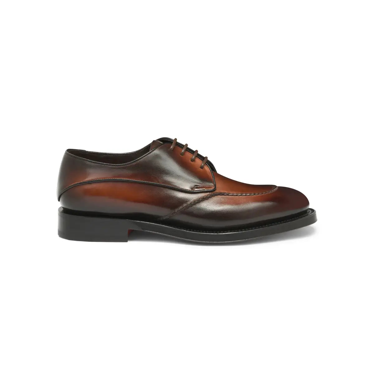 Zapato Derby de piel marrón oscuro