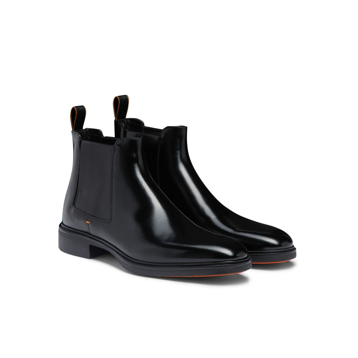 black easy leather ankle boots