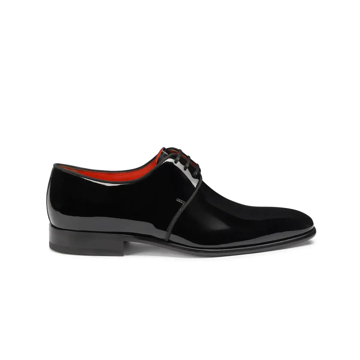 black patent leather Derby shoes