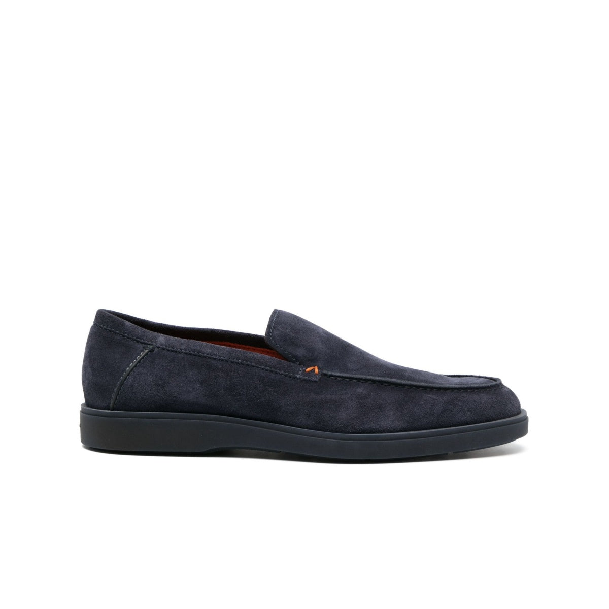 mocassins suede bleu semelle gomme foncée