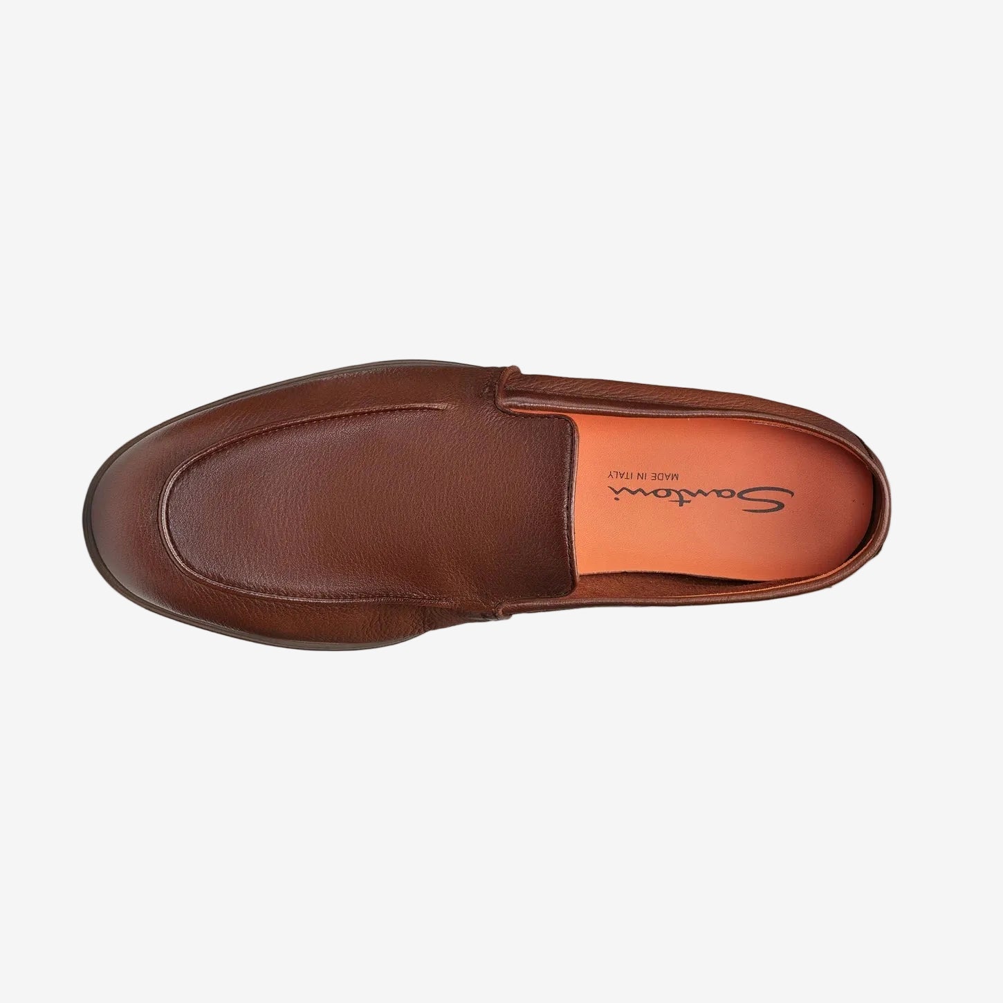 Brown Malibu Grained Leather Loafer