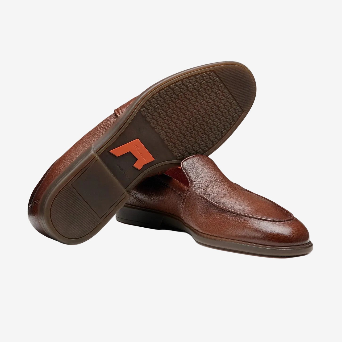 Brown Malibu Grained Leather Loafer