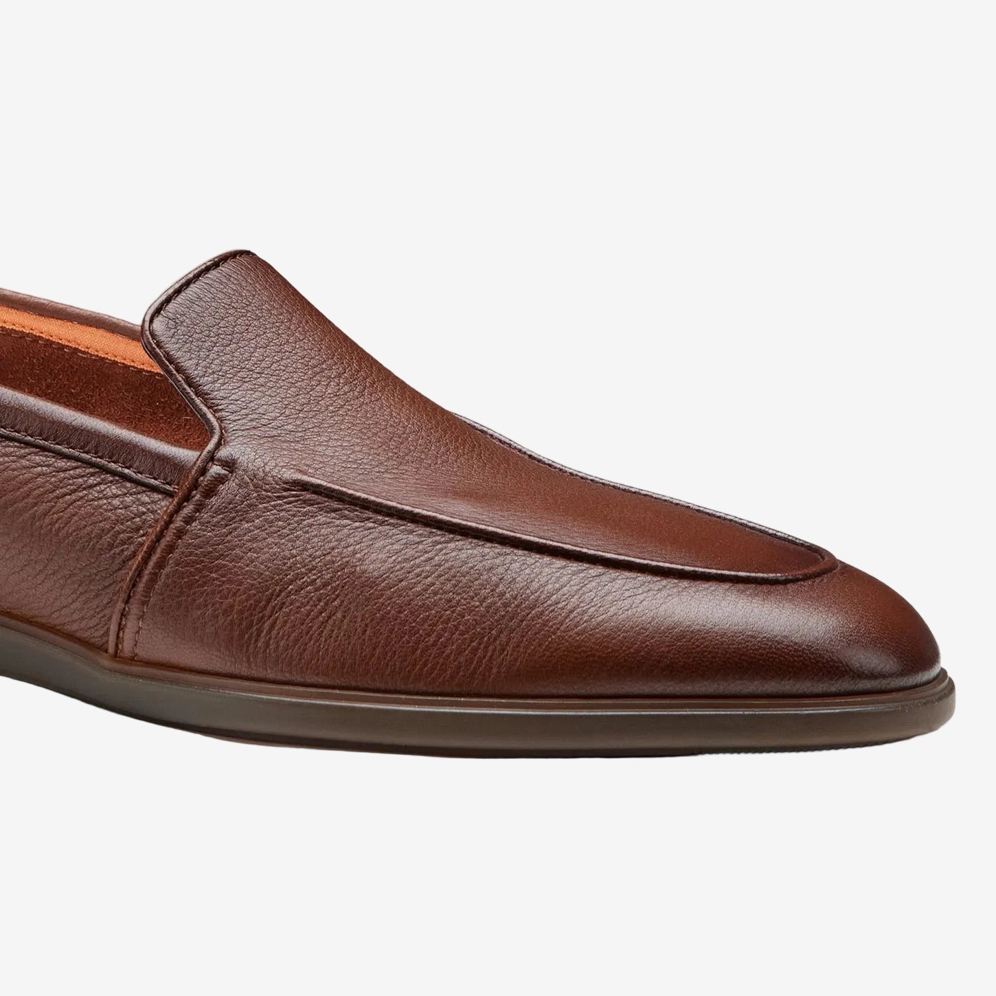 Brown Malibu Grained Leather Loafer
