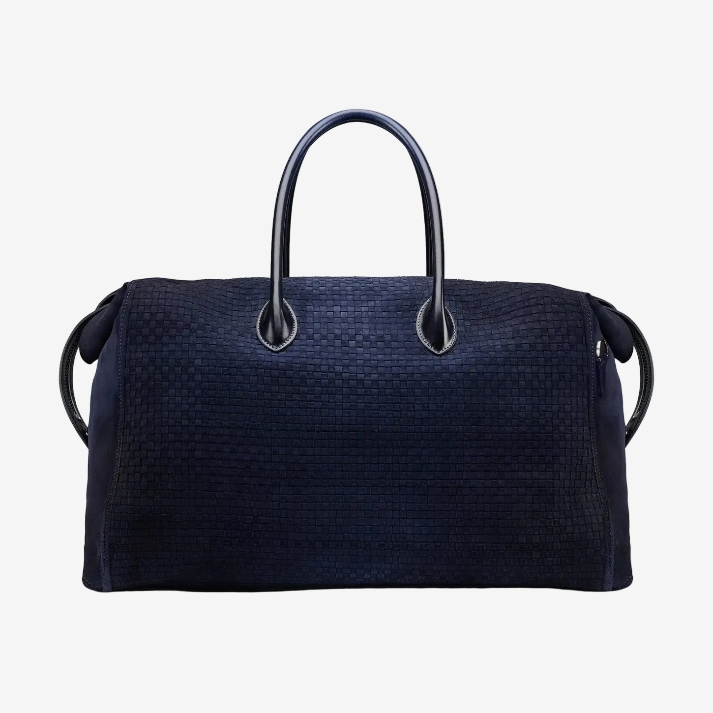 Blue Suede and Leather Weekend Bag