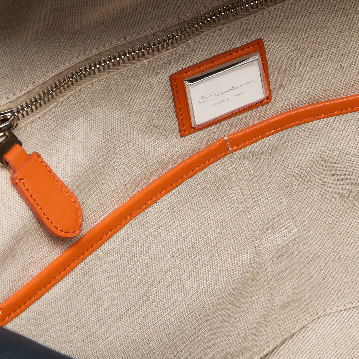 Blue tumbled leather weekend bag