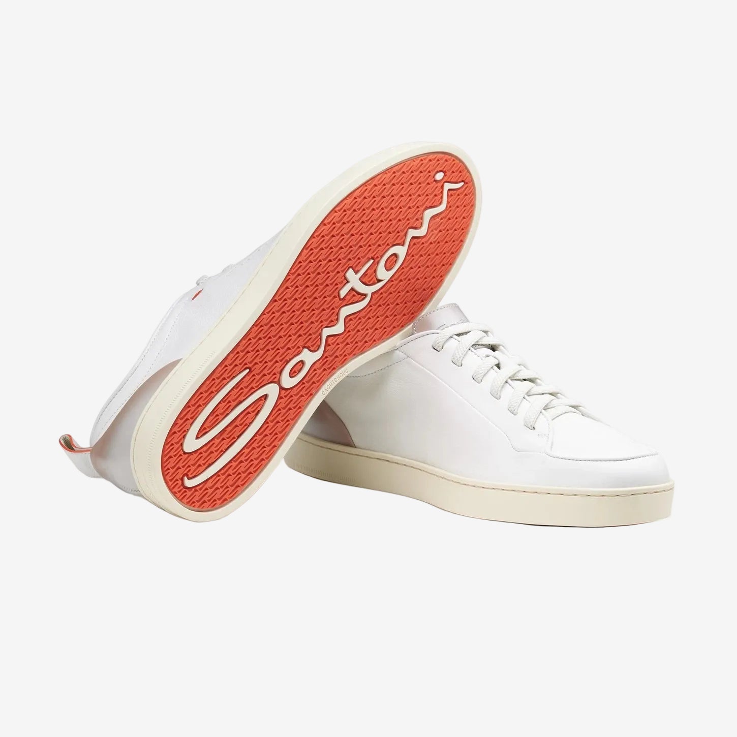 White Leather Santoni Off-duty Sneaker
