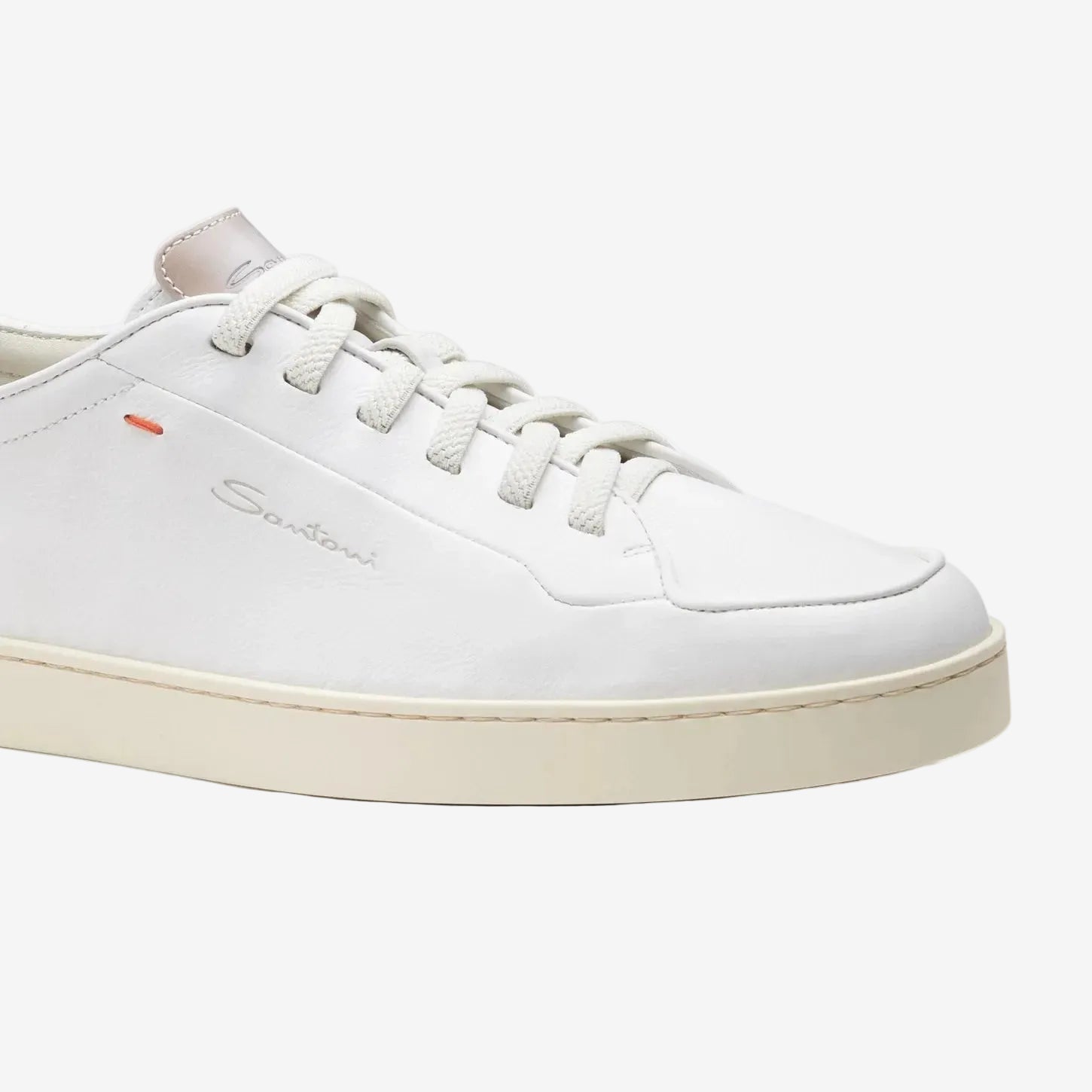 White Leather Santoni Off-duty Sneaker