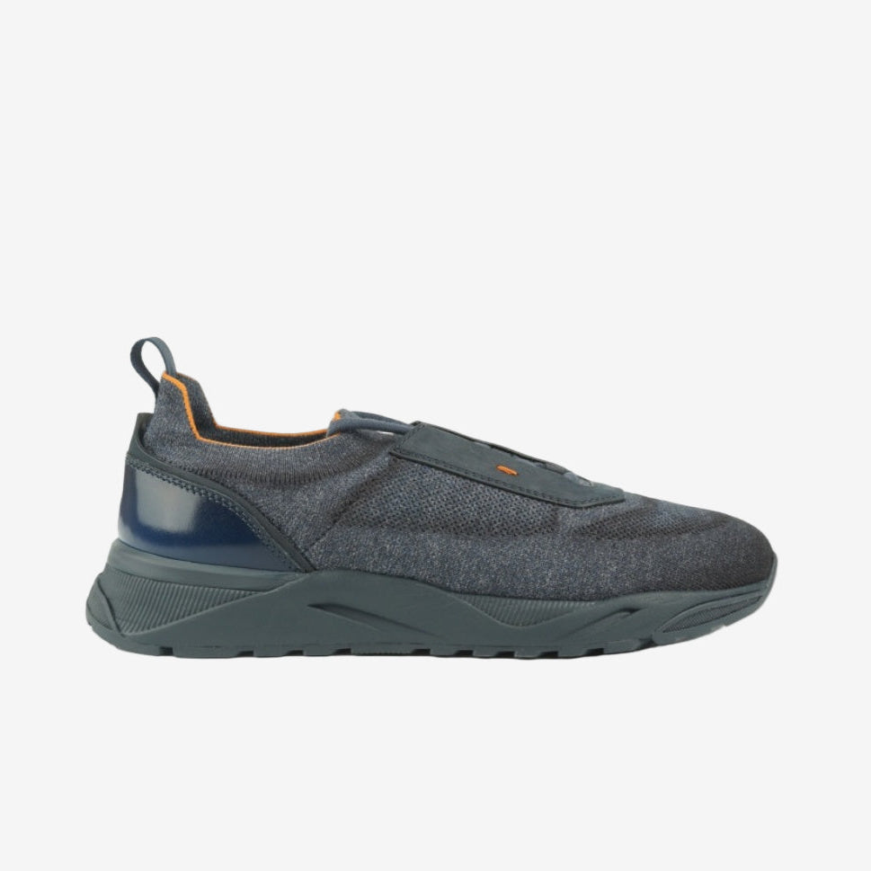 Blaue Slip-On-Sneakers Schnüren 