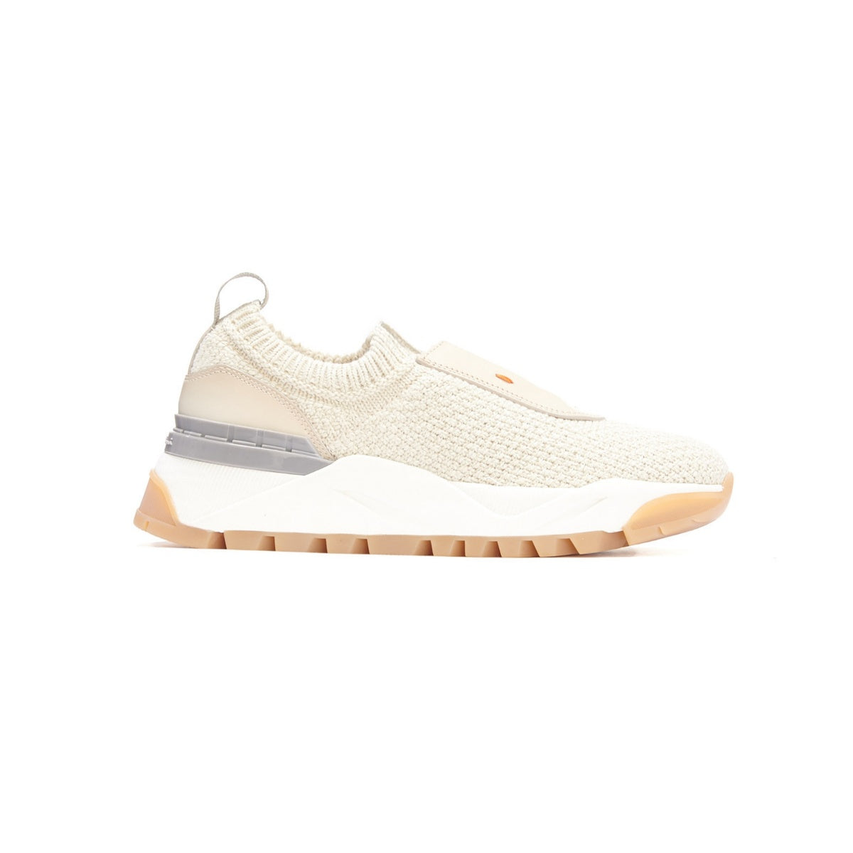 Women beige breaded sneakers rubber sole