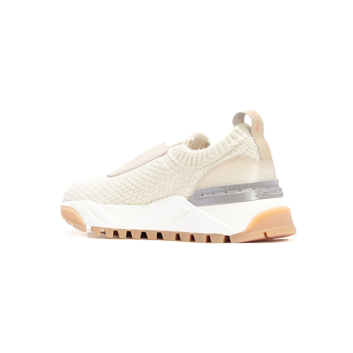 Women beige breaded sneakers rubber sole