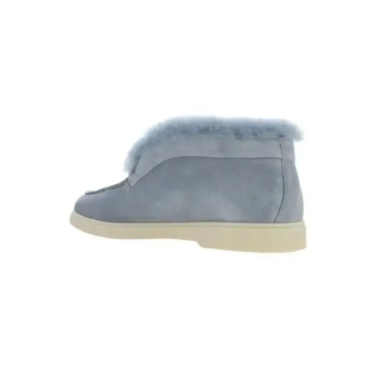 light blue shearling suede desert boots