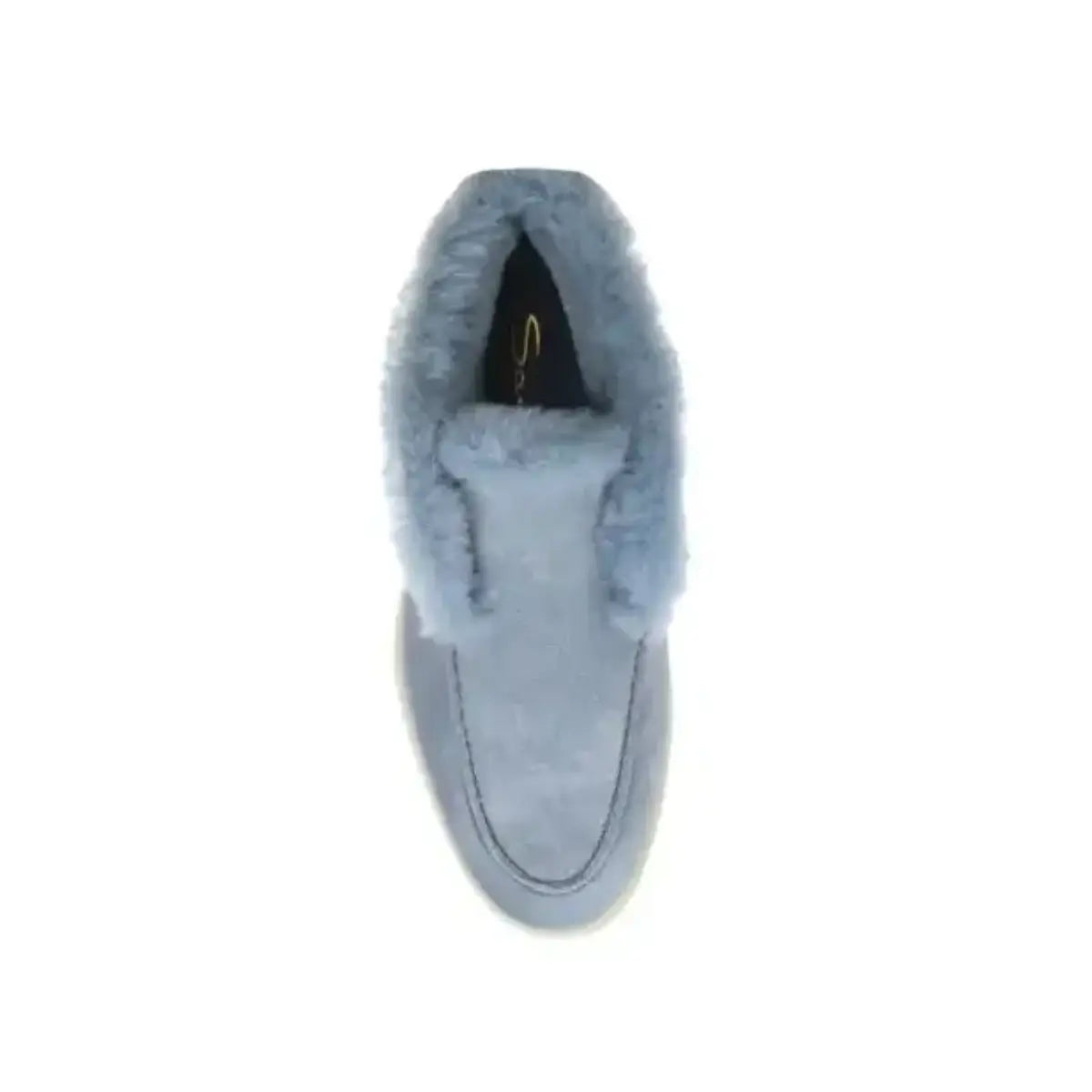 light blue shearling suede desert boots