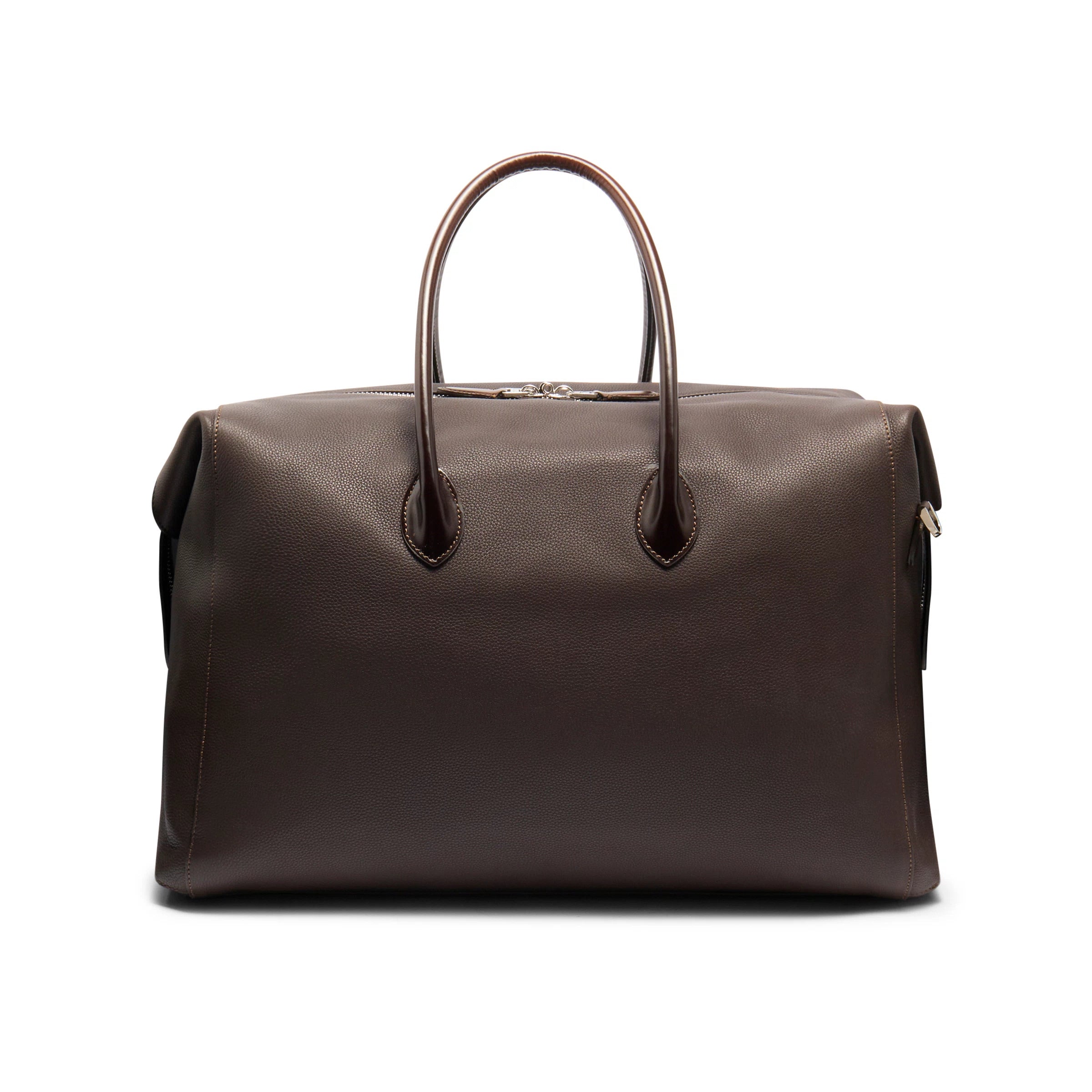 Bolso de weekend piel abatanada marrón oscuro