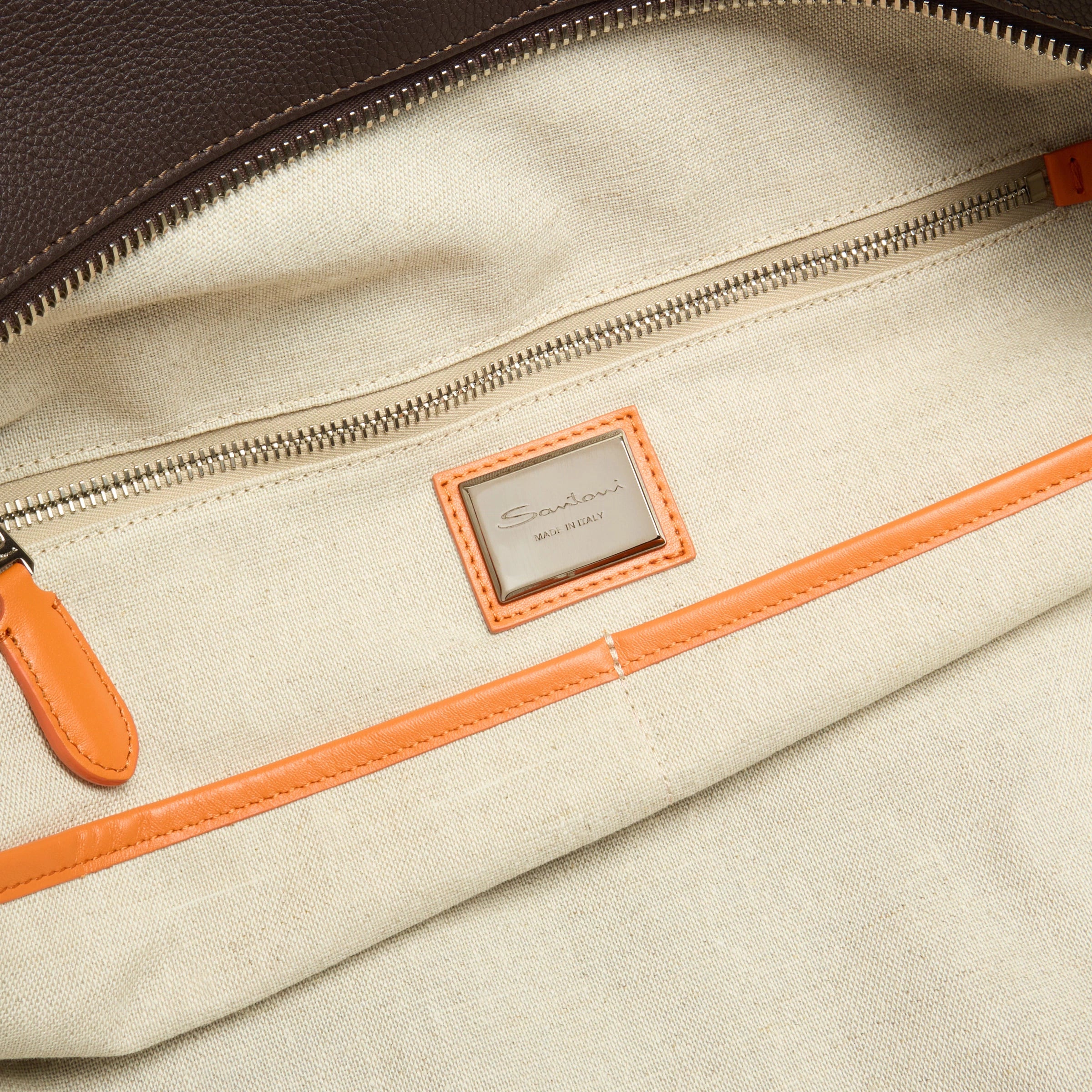 Bolso de weekend piel abatanada marrón oscuro